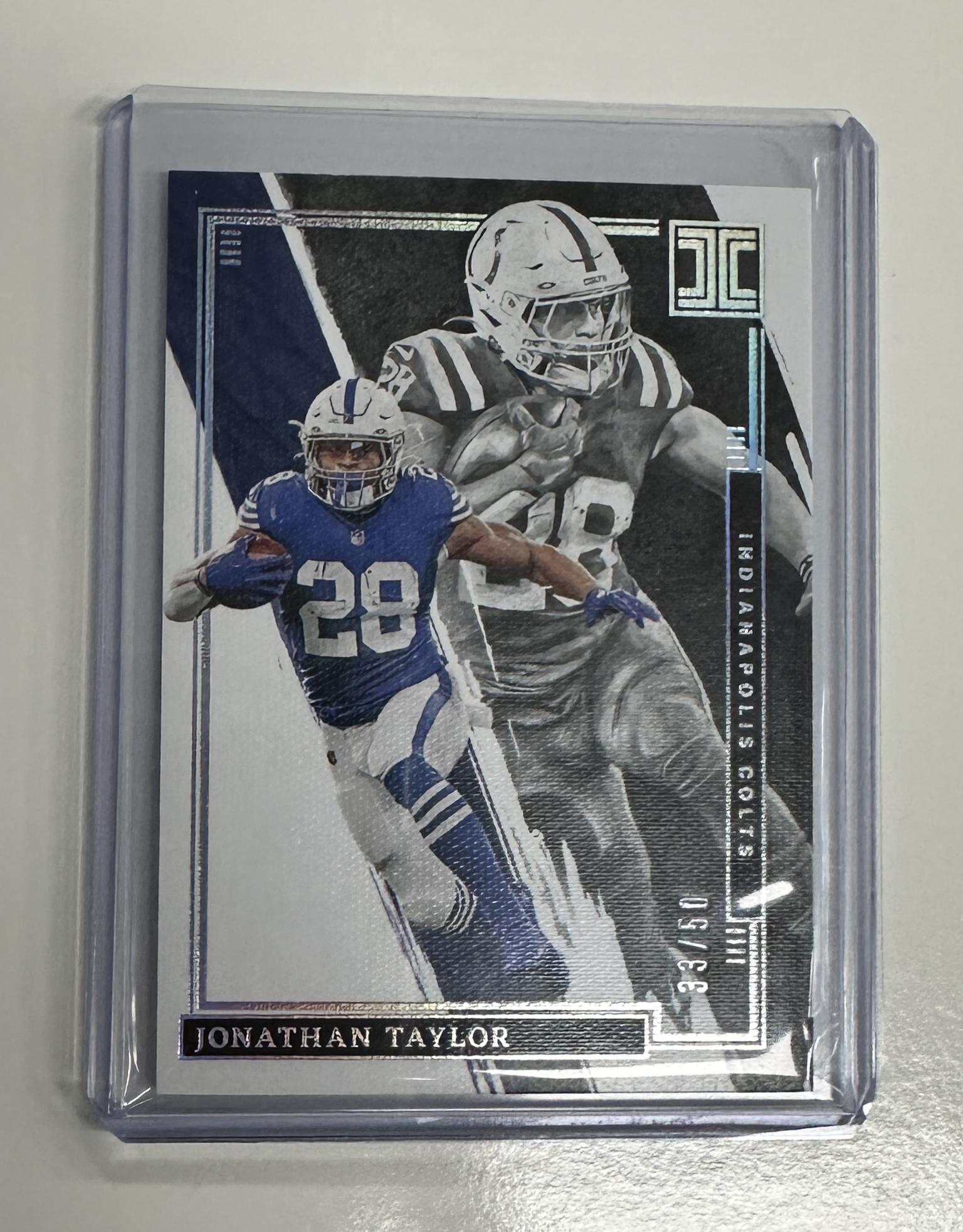Jonathan Taylor Card IMPECCABLE: We try to describe and detail every lot as accurate as possible. Ask any and all questions before bidding not after. You can email us support@iczauctions.com Phone 410-588-9164 or via text 410-588-916