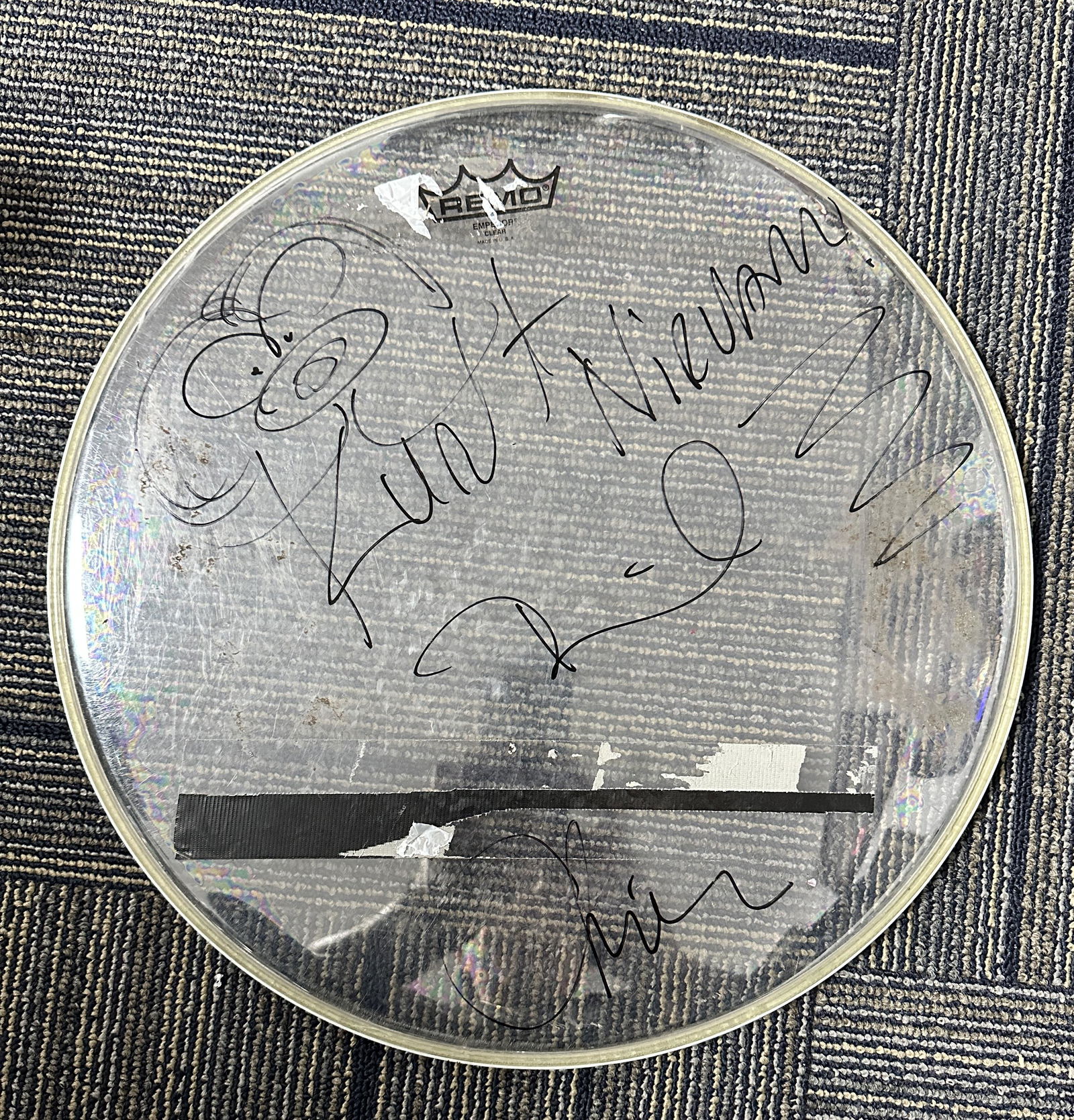 Nirvana Autographed Drumhead KURT DAVE KRIST (1 of 1)