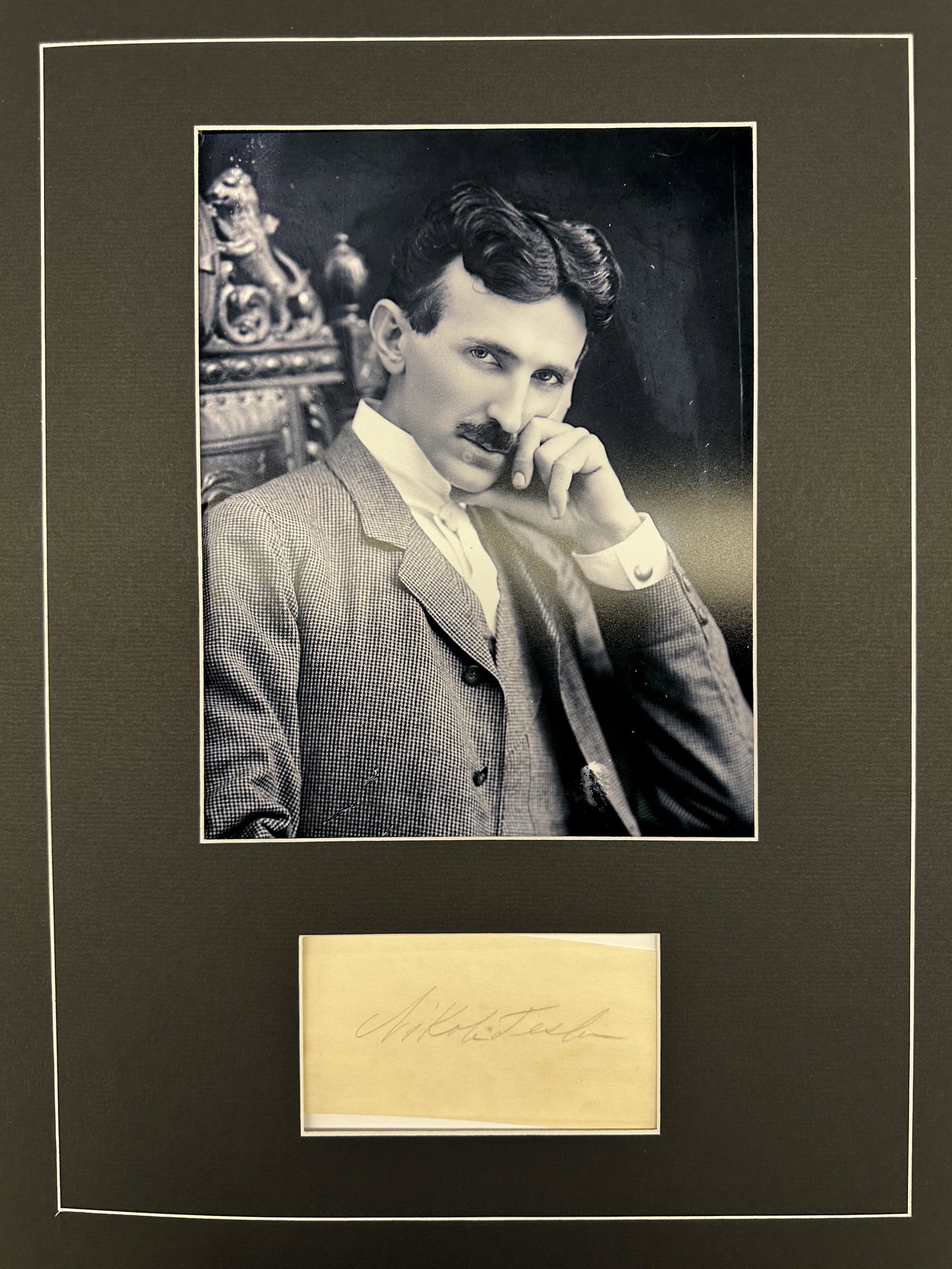 Nikola Tesla Autographed Display (1 of 1)