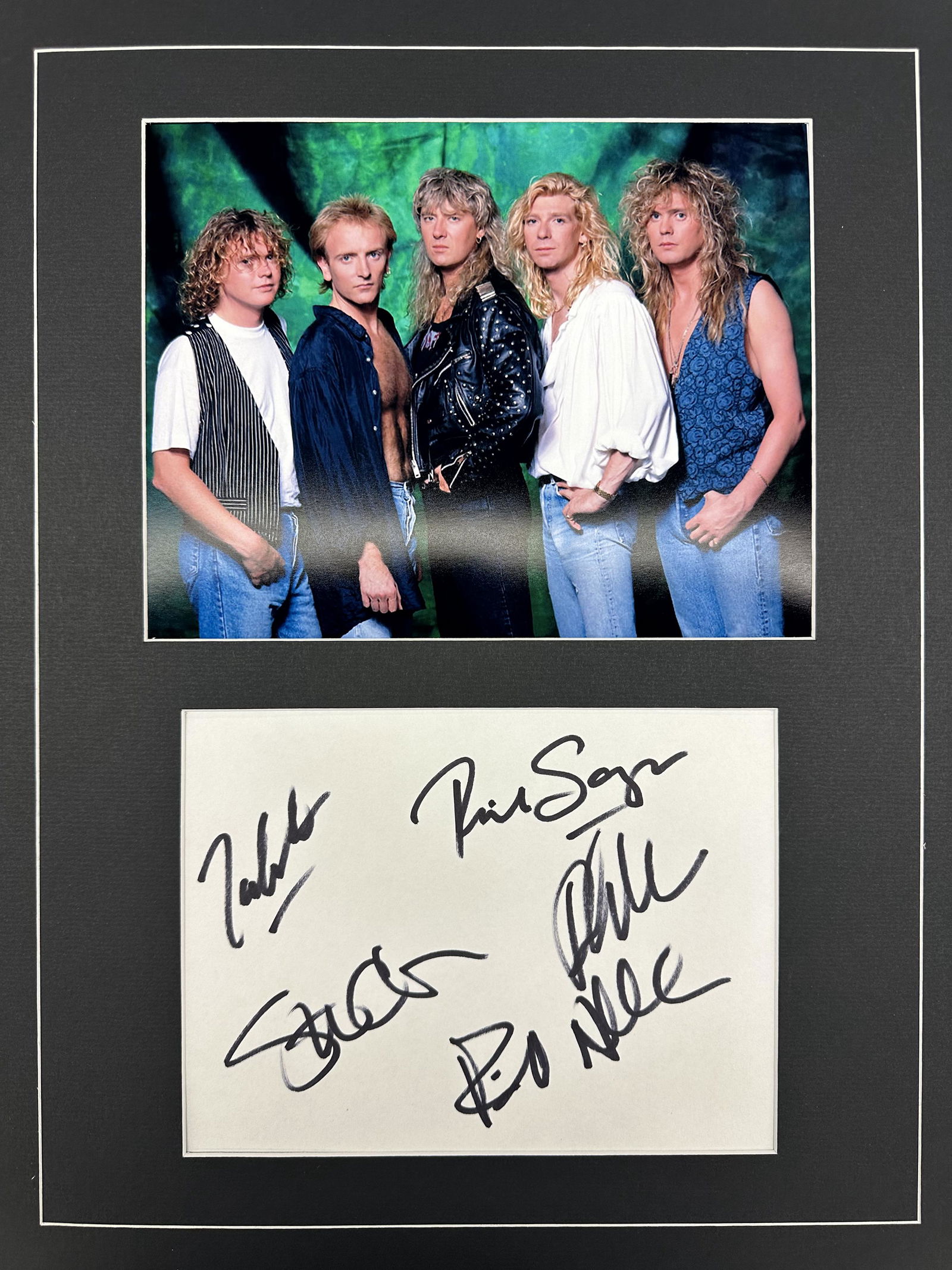 Def Leppard Autographed Display ALL 5 (1 of 1)
