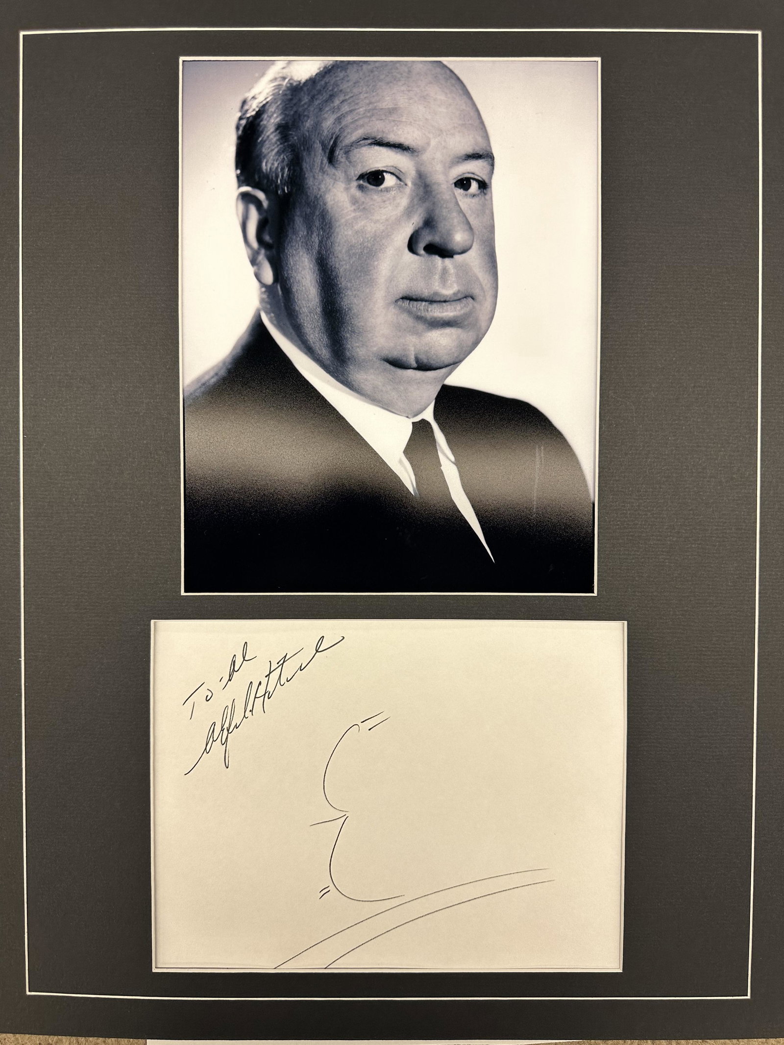 Alfred Hitchcock Autographed Display: We try to describe and detail every lot as accurate as possible. Ask any and all questions before bidding not after. You can email us support@iczauctions.com Phone 410-588-9164 or via text 410-588-916