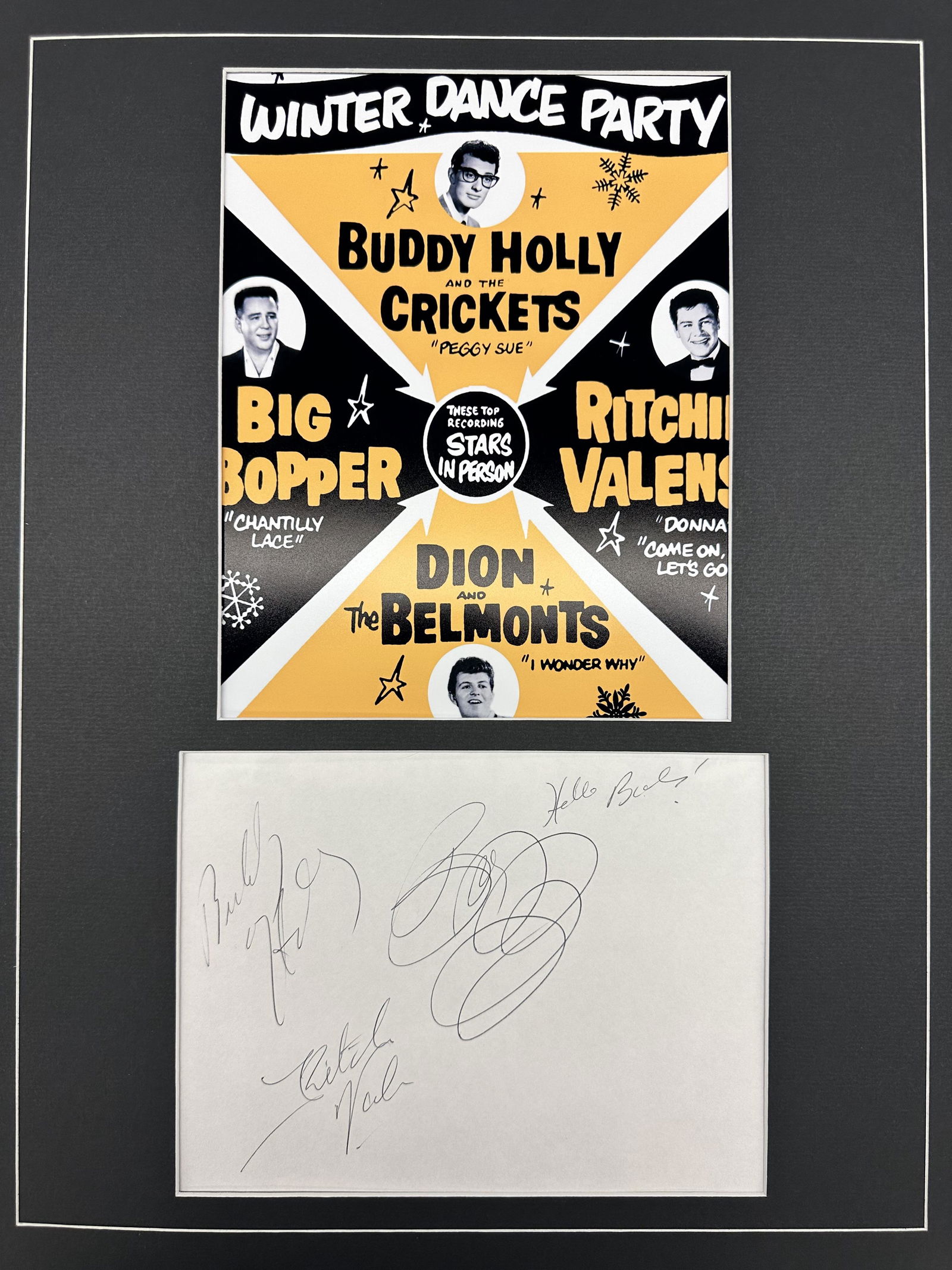 HOLLY VALENS BOPPER Autographed Display (1 of 1)