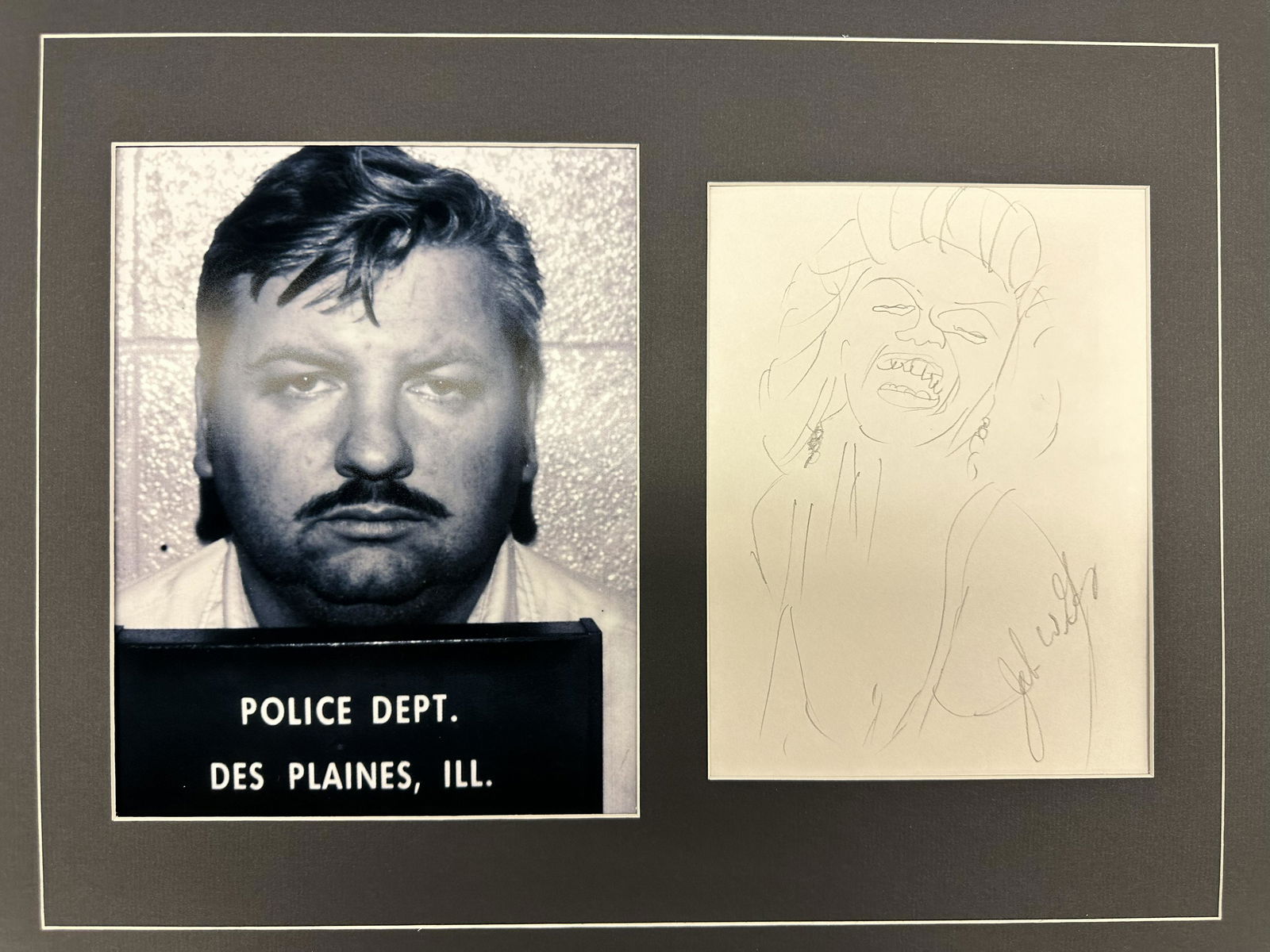 John Wayne Gacy Autographed Monroe Sketch (1 of 1)