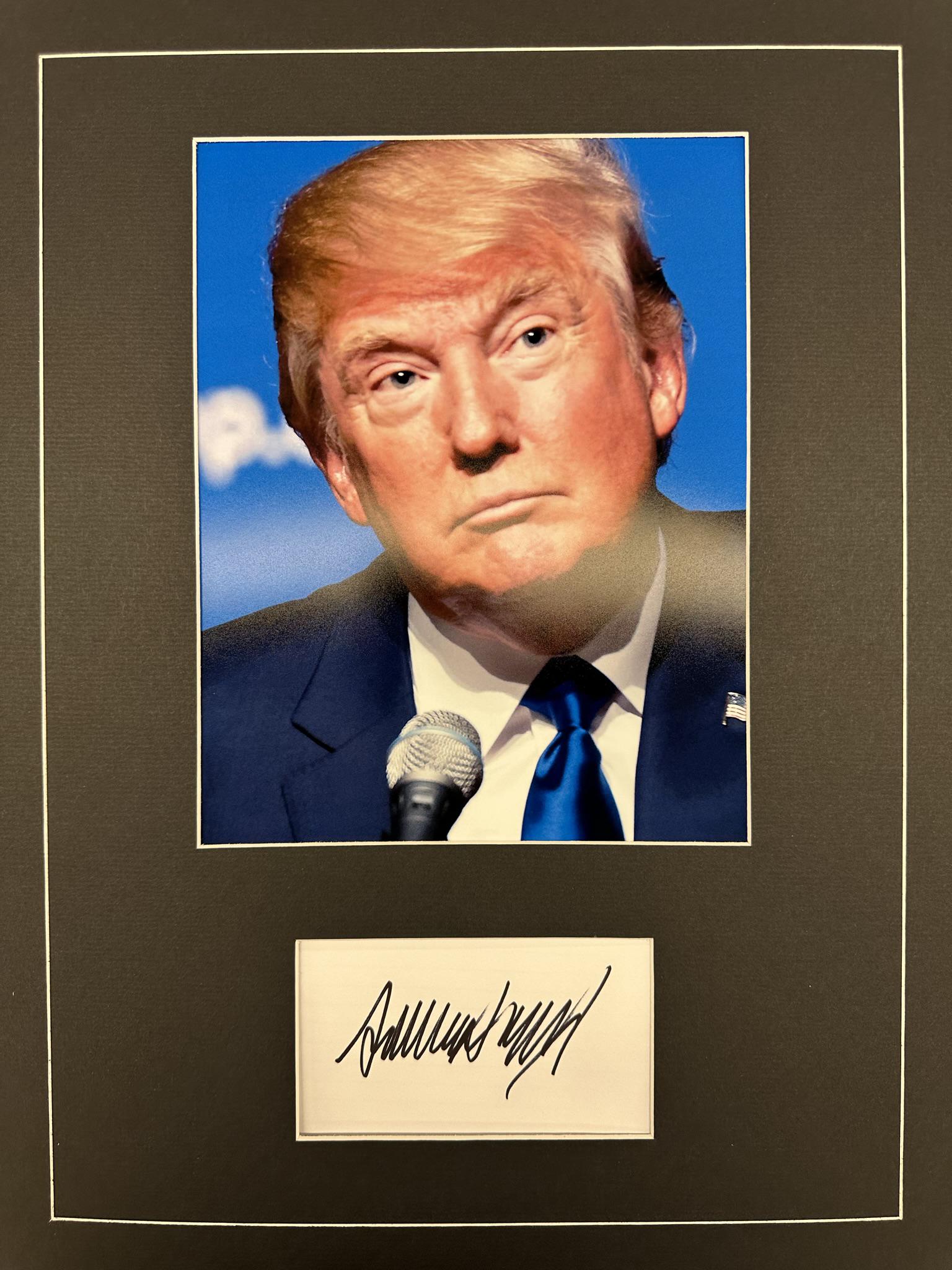 Donald Trump Autographed Display: Displays are not framed, and can be framed for a cost. Framed items will state they are framed in the name of the item. All signed items come with a COA. Ask any and all questions BEFORE bidding. Sign
