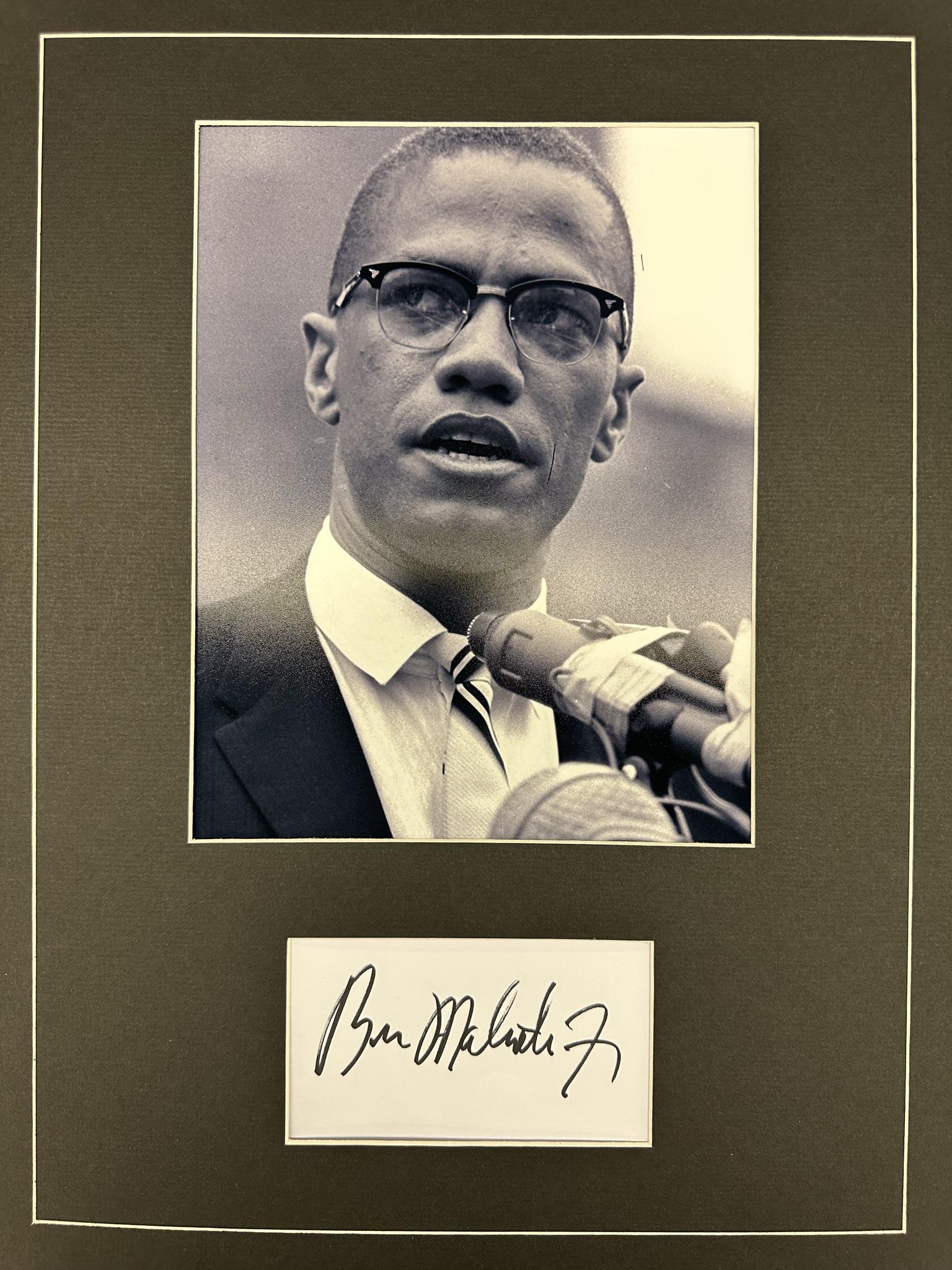 Malcolm X Autographed Display (1 of 1)