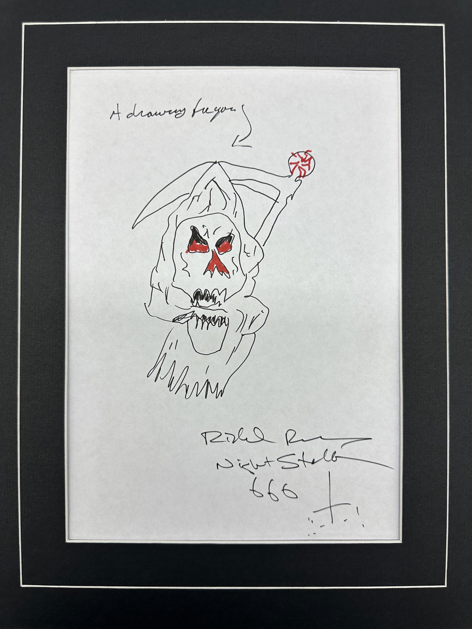 Richard Ramirez Autographed Sketch Drawing Display (1 of 1)