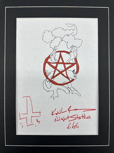 Richard Ramirez Autographed Sketch Drawing Display: Displays are not framed, and can be framed for a cost. Framed items will state they are framed in the name of the item. All signed items come with a COA. Ask any and all questions BEFORE bidding. Sign