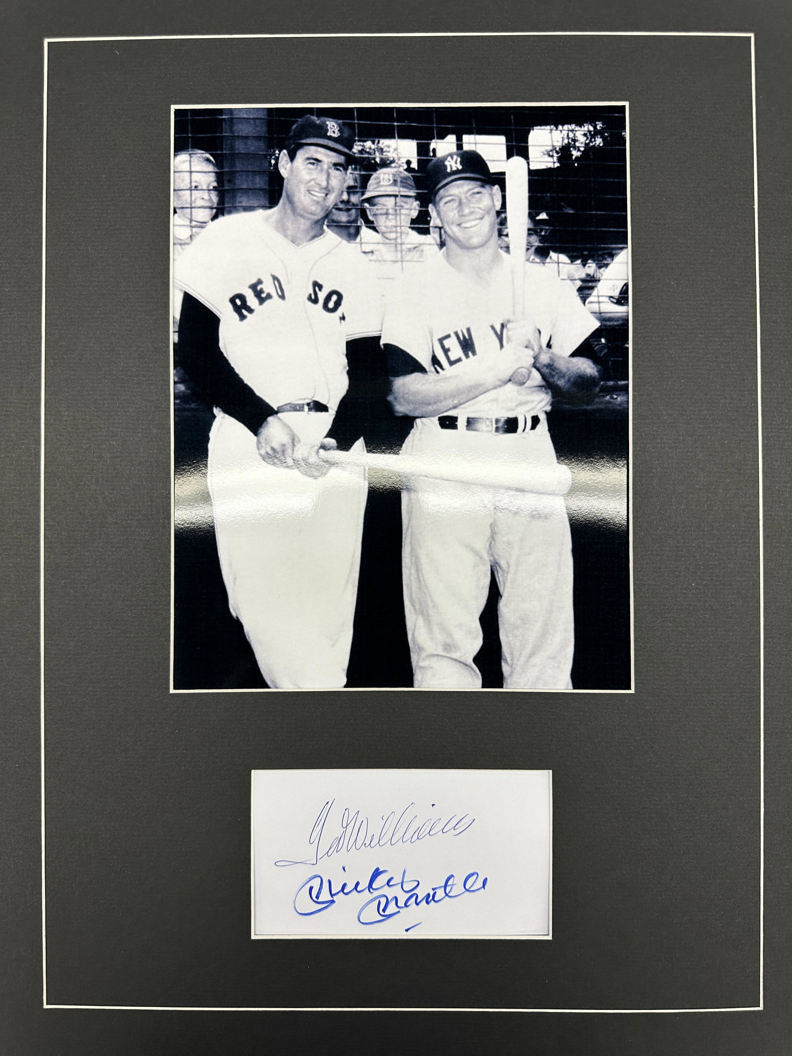 Ted Williams Mickey Mantle Autographed Display (1 of 1)