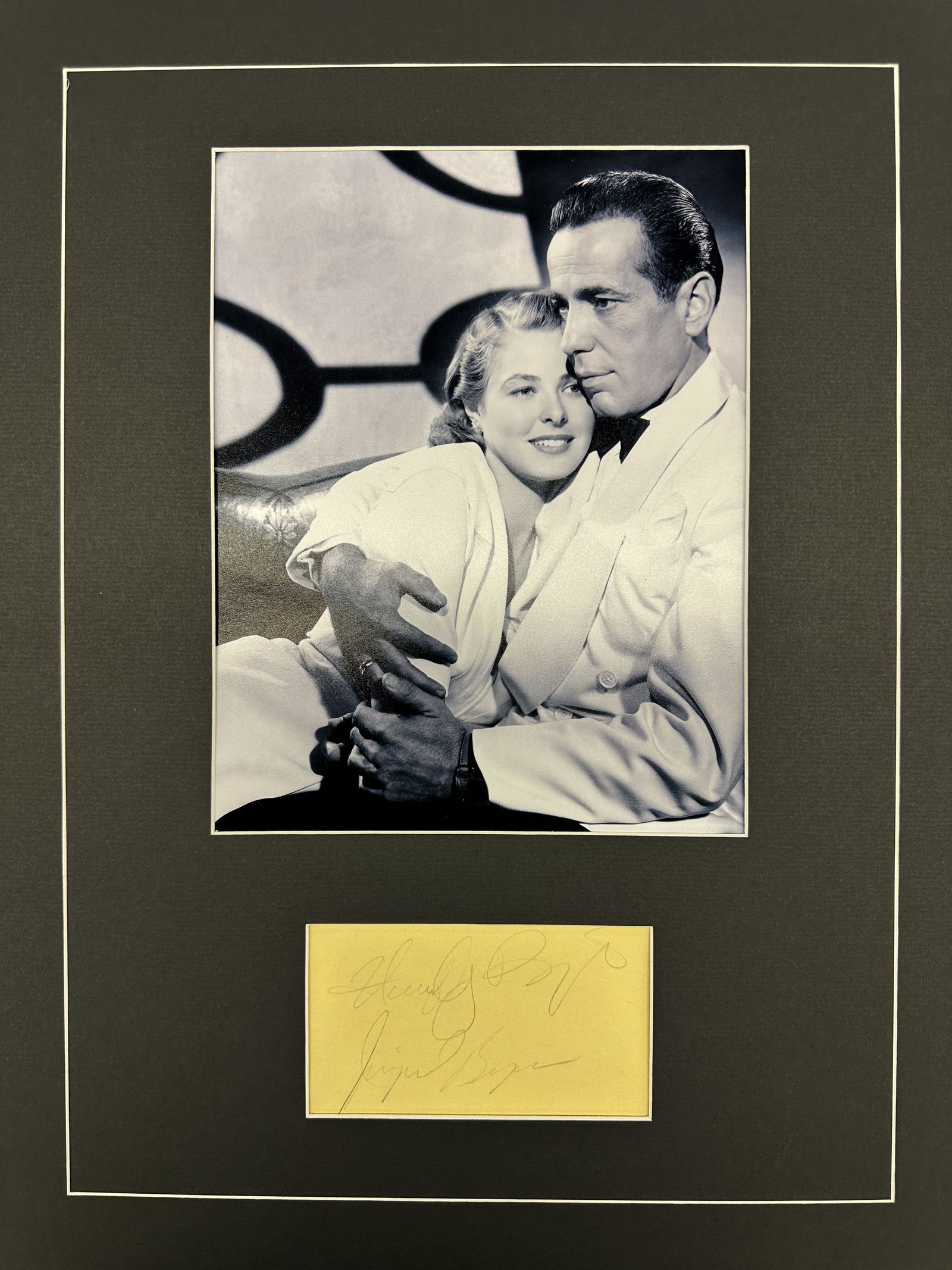 Humphrey Bogart And Ingrid Bergman Autographed Display (1 of 1)