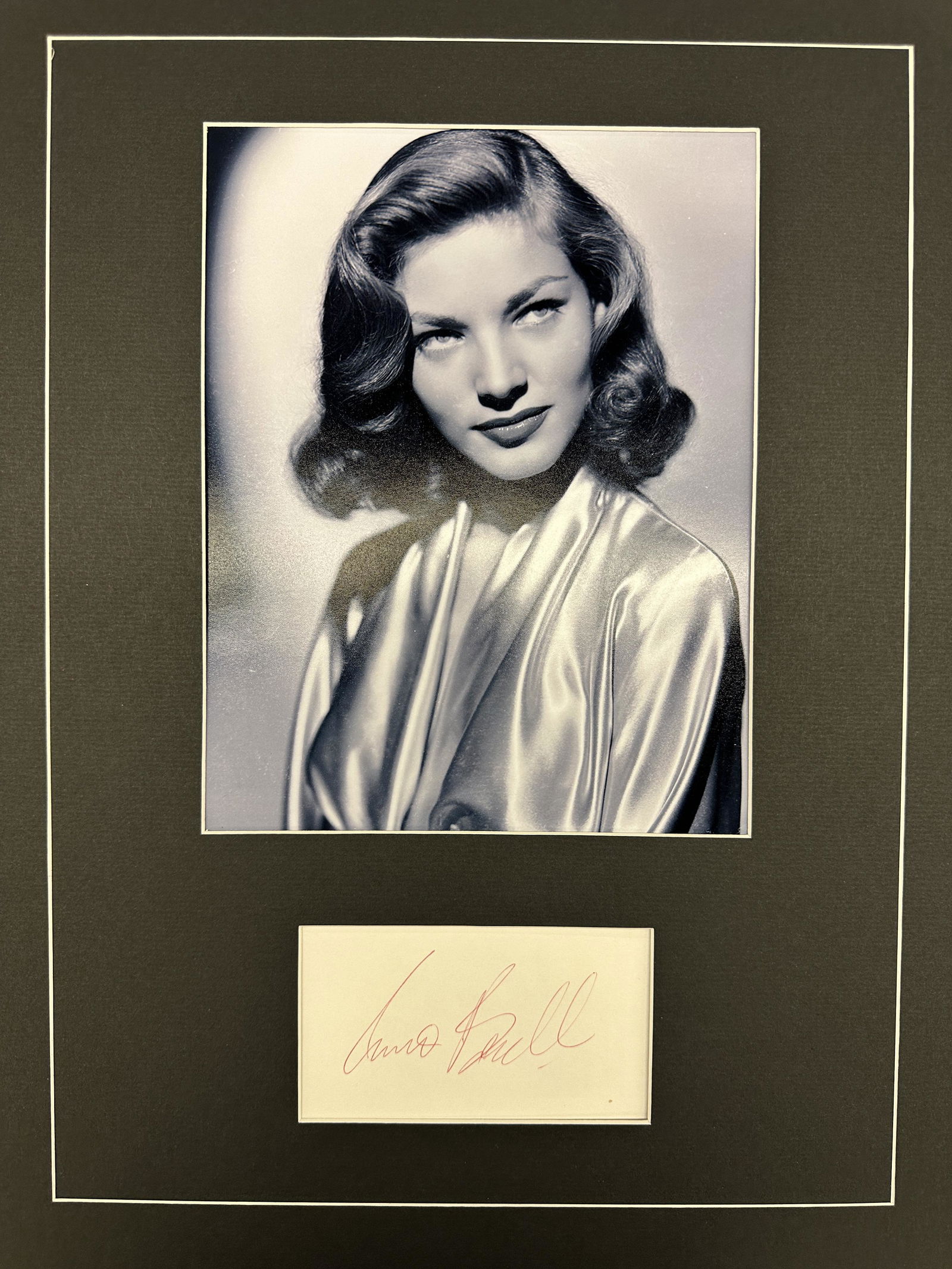 Lauren Bacall Autographed Display (1 of 1)