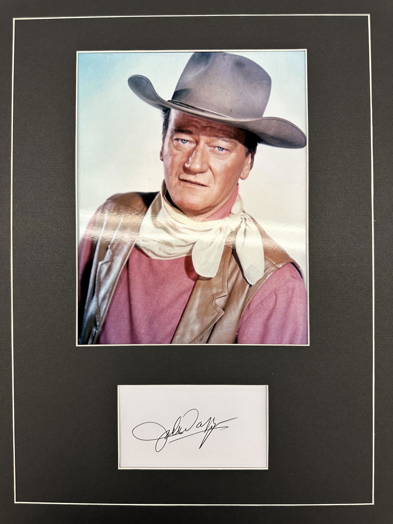 John Wayne Autographed Display (1 of 1)
