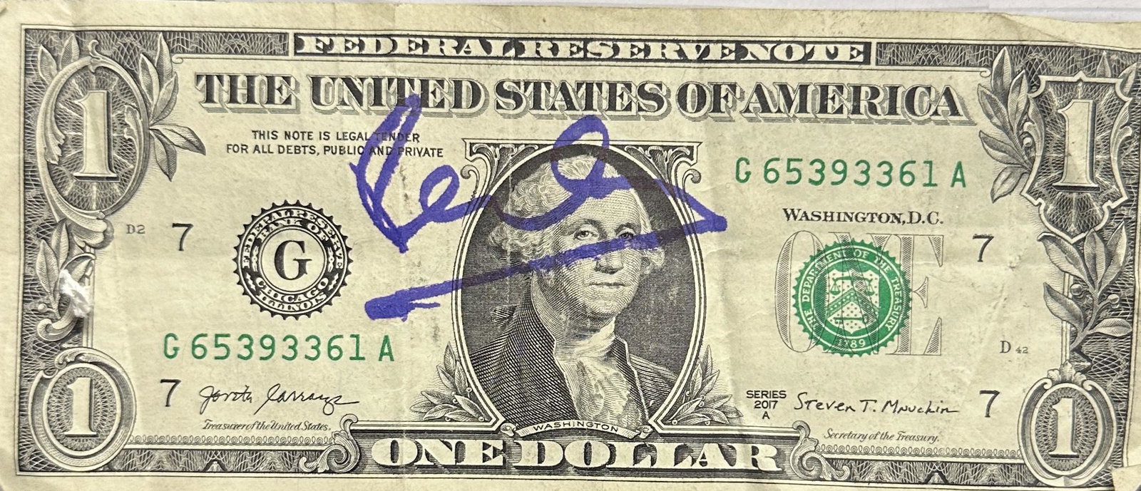 Paul McCartney Autographed $1 (1 of 1)