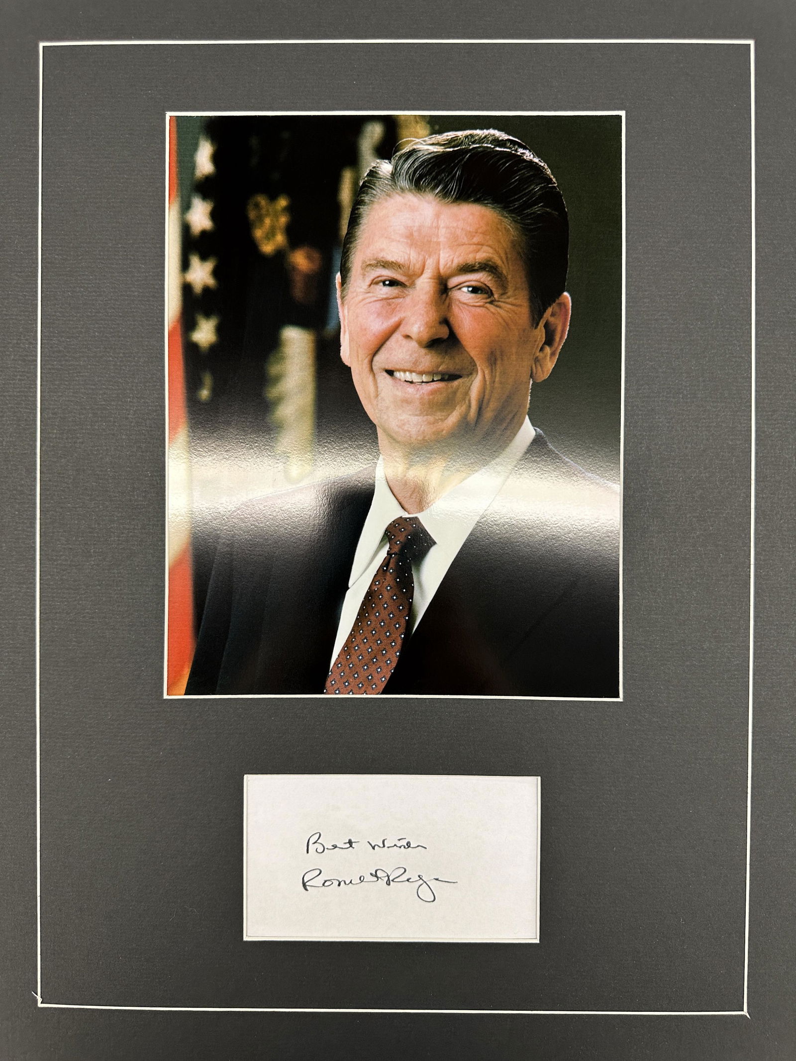 Ronald Reagan Autographed Display (1 of 1)