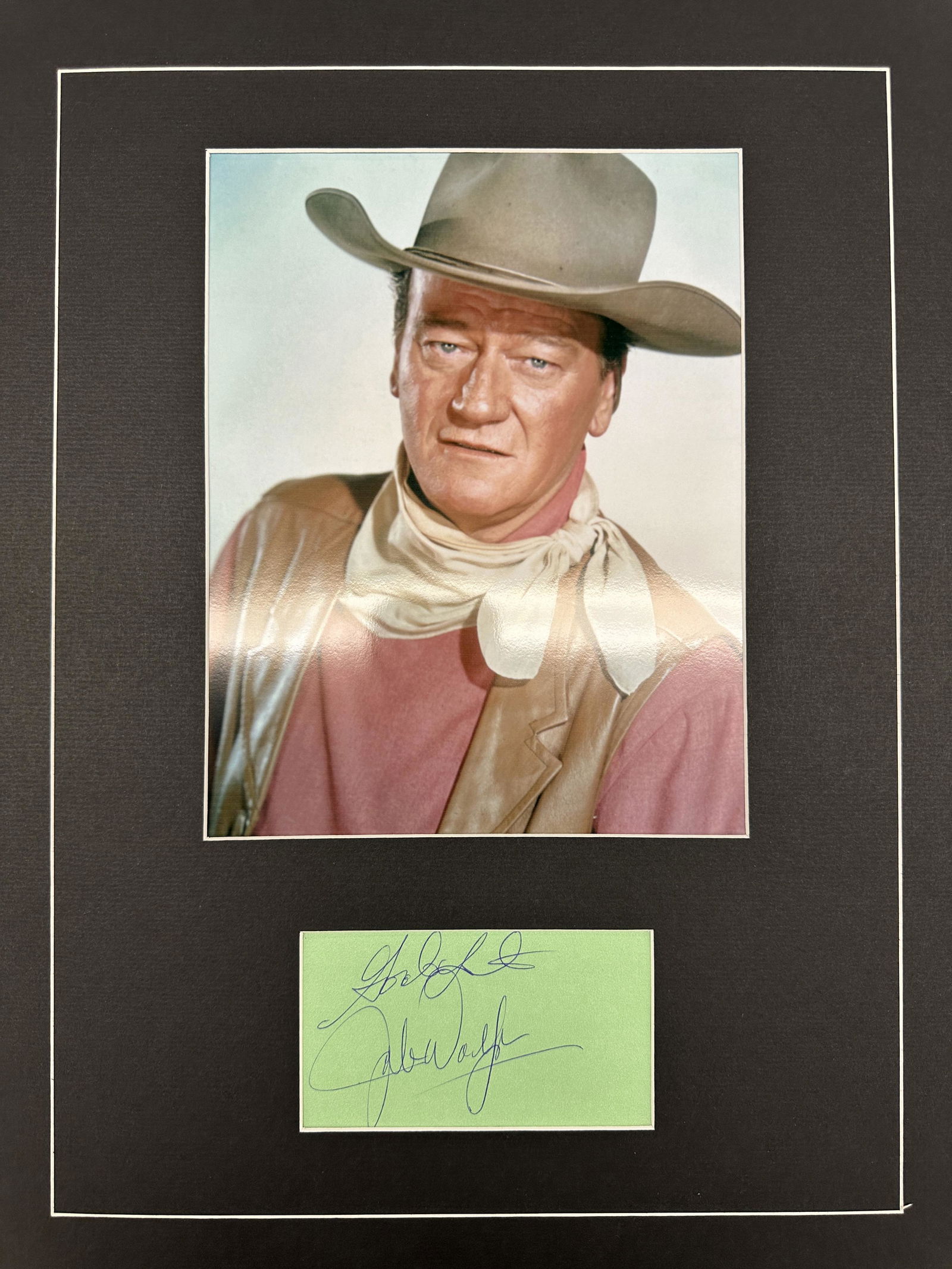 John WAYNE Autographed Display (1 of 1)