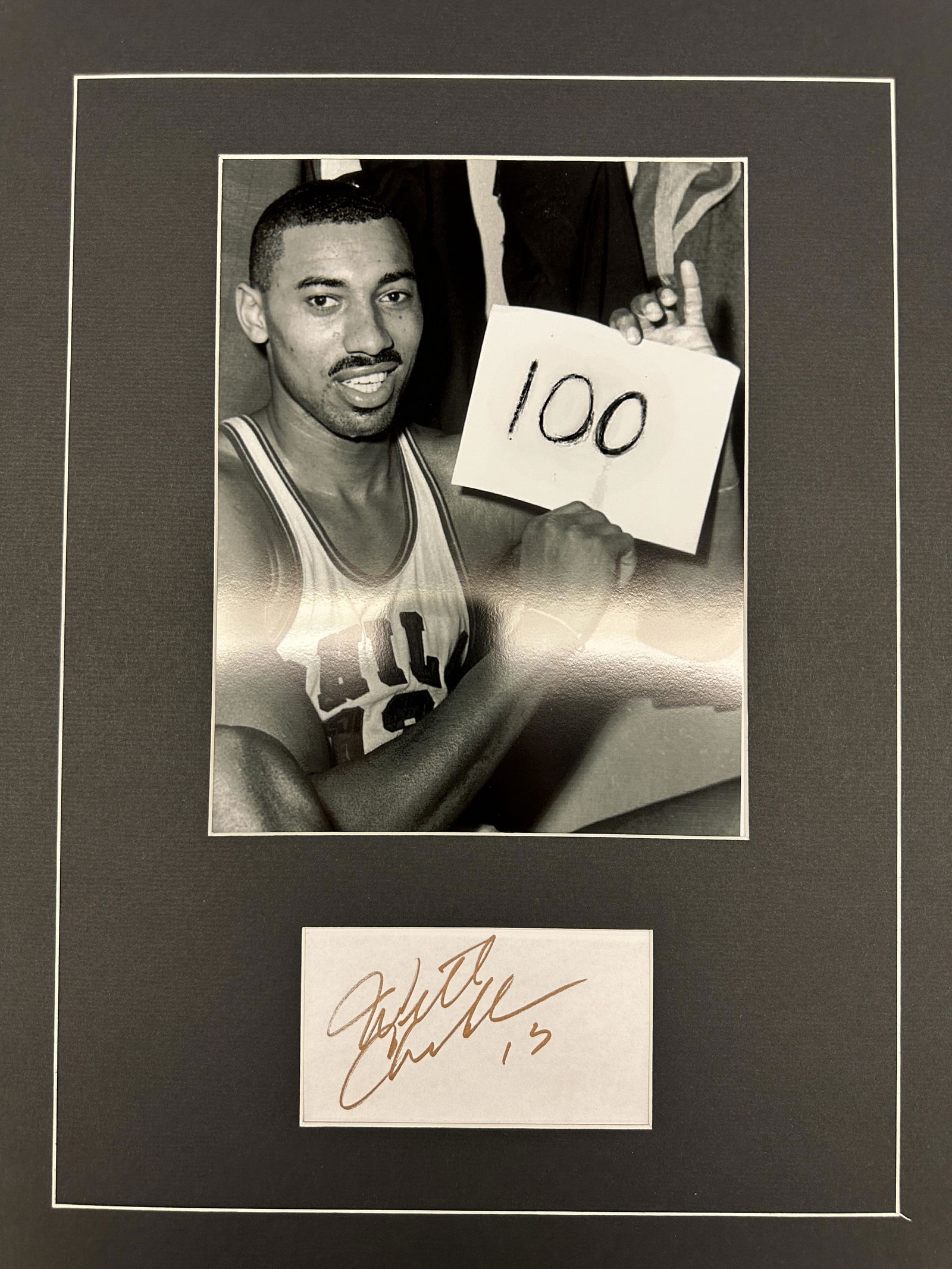 Wilt Chamberlain Autographed Display (1 of 1)