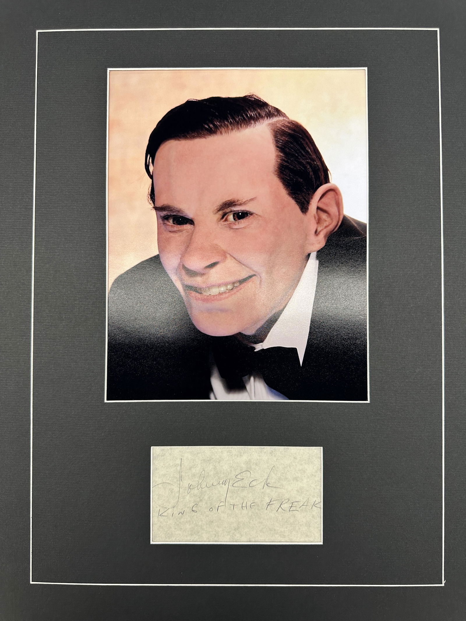 Johnny Eck RARE! Autographed Display (1 of 1)