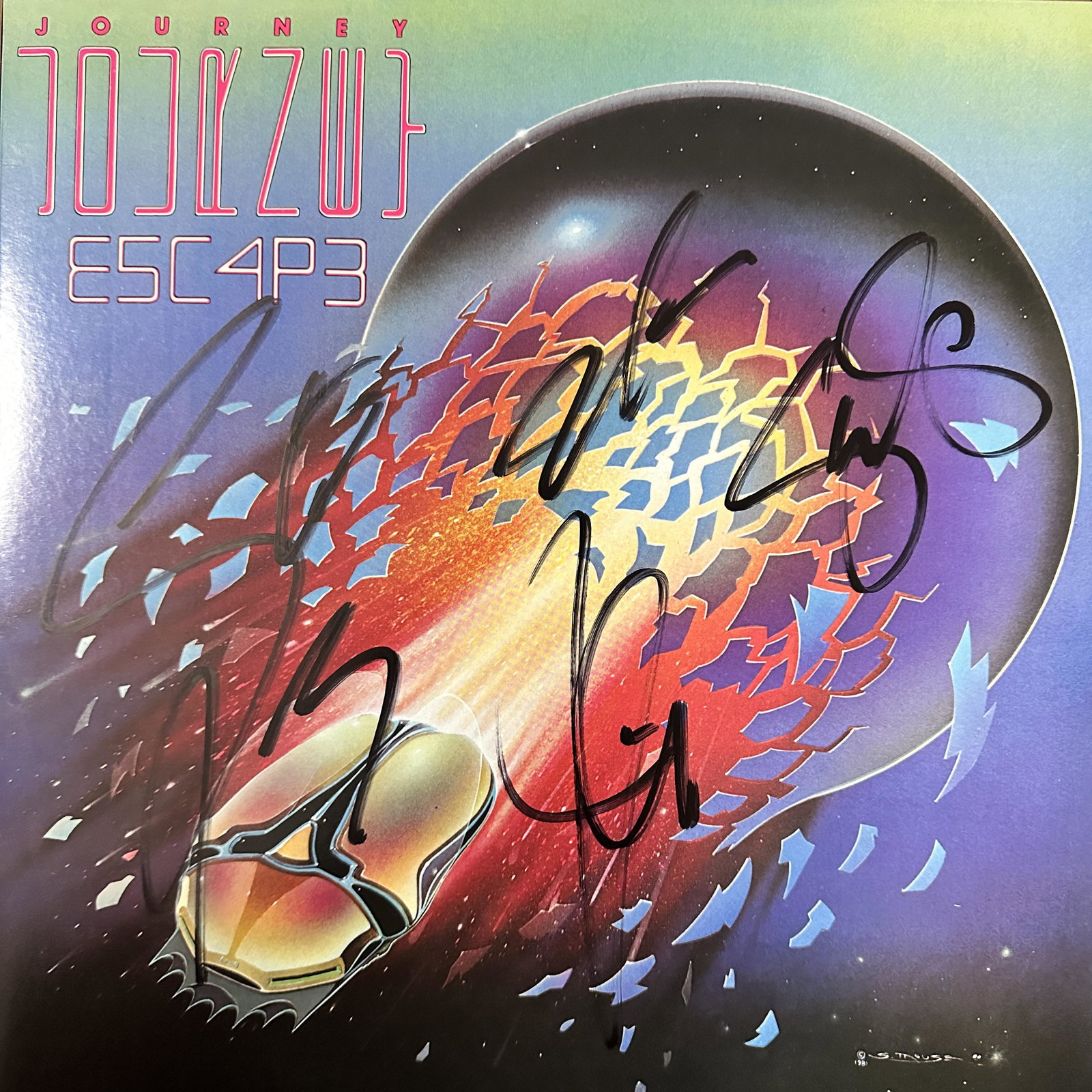 Journey Autographed Album STEVE NEIL JON STEVE: Ask any all Questions before bidding not after! Displays are not framed, and can be framed for a cost. Framed items will state they are framed in the name of the item. All signed items come with a COA