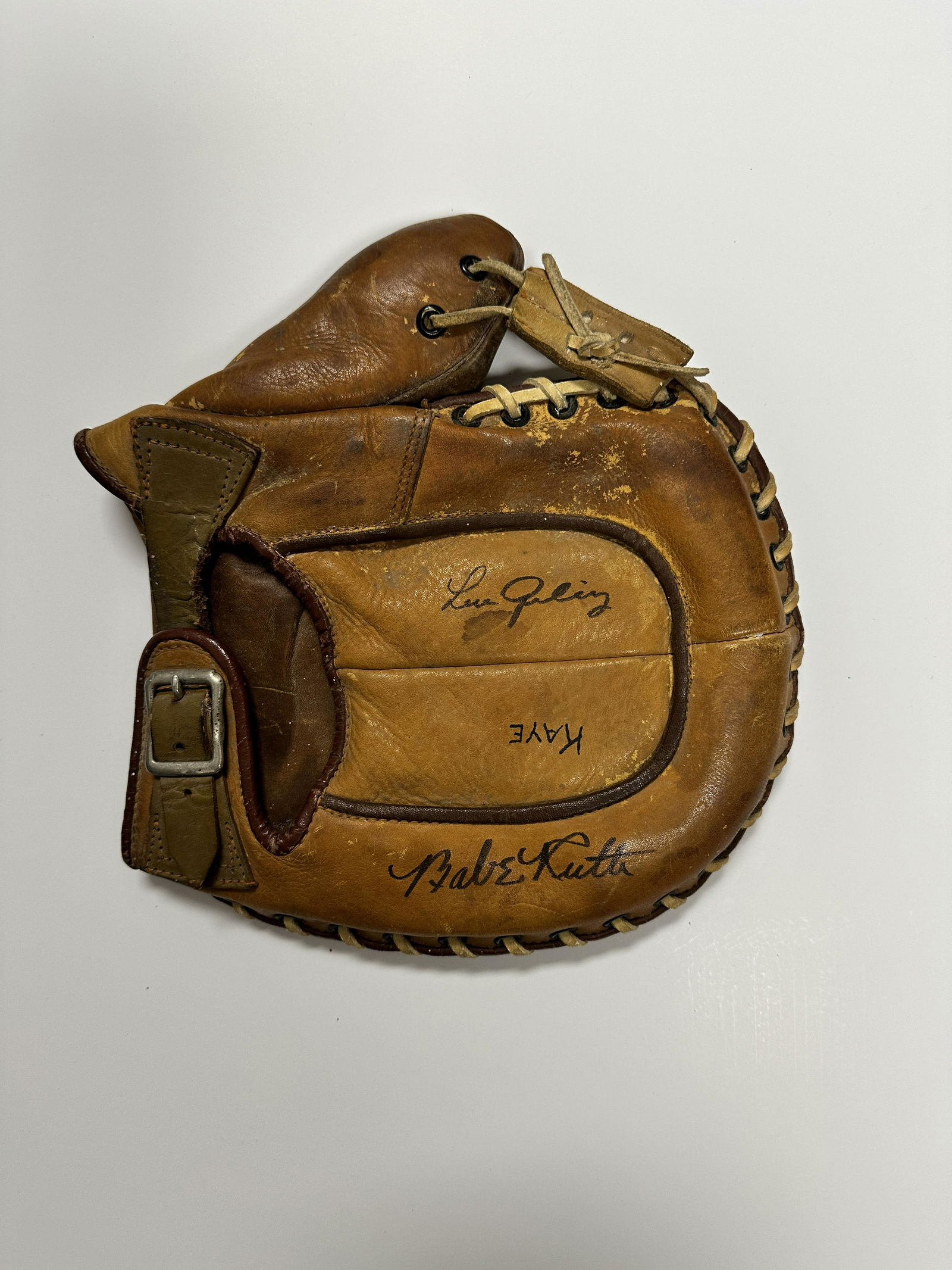 Babe Ruth Lou Gehrig Autographed Glove (1 of 1)