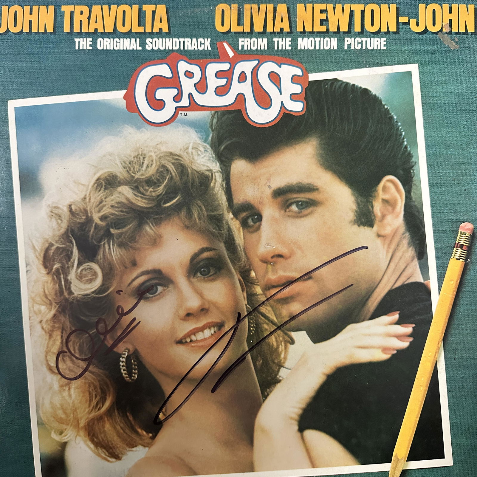John Travolta Autographed Album Olivia Newton John (1 of 1)