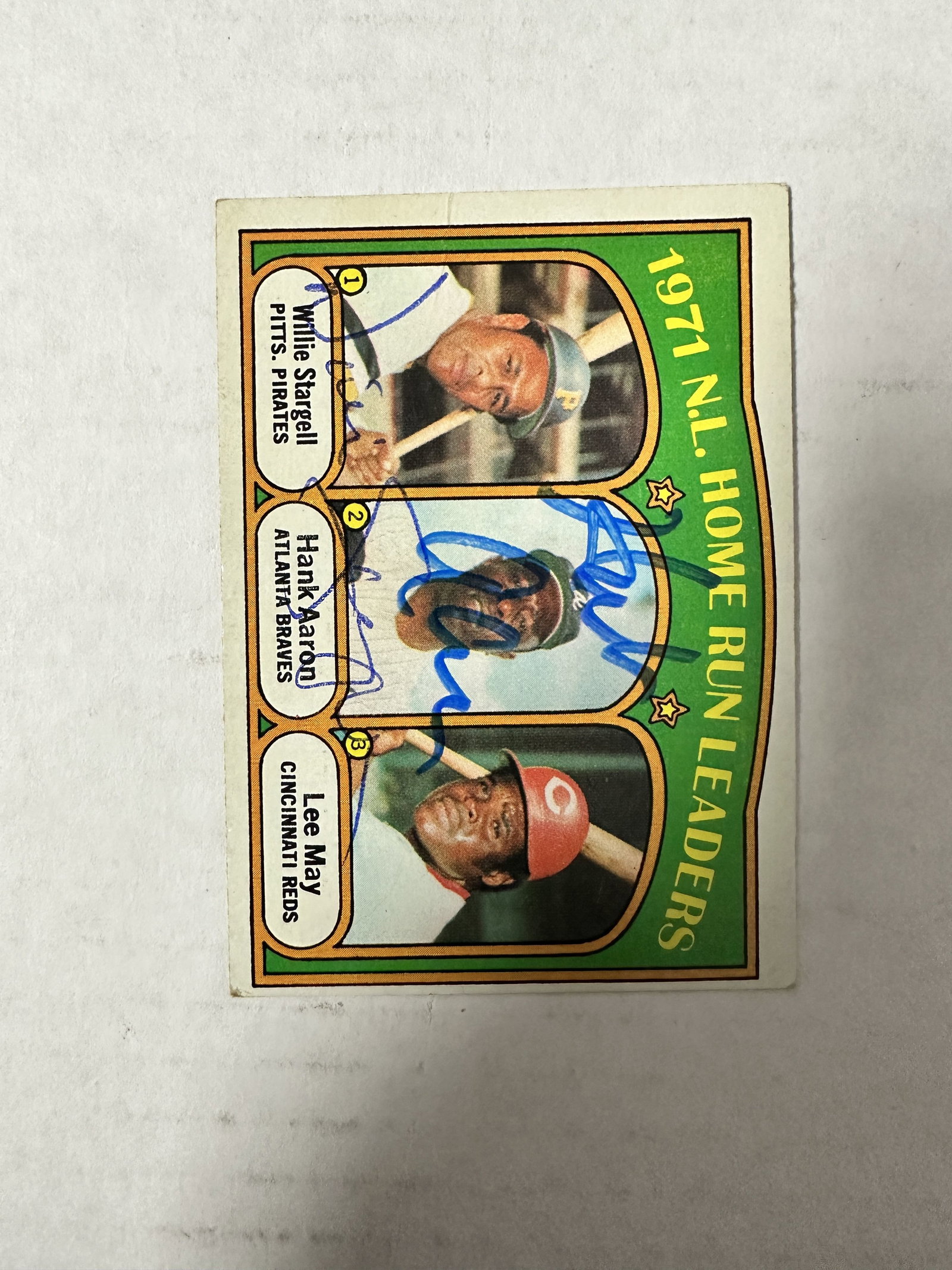 Hank Aaron Willie Stargell AUTOGRAPHED Card (1 of 1)
