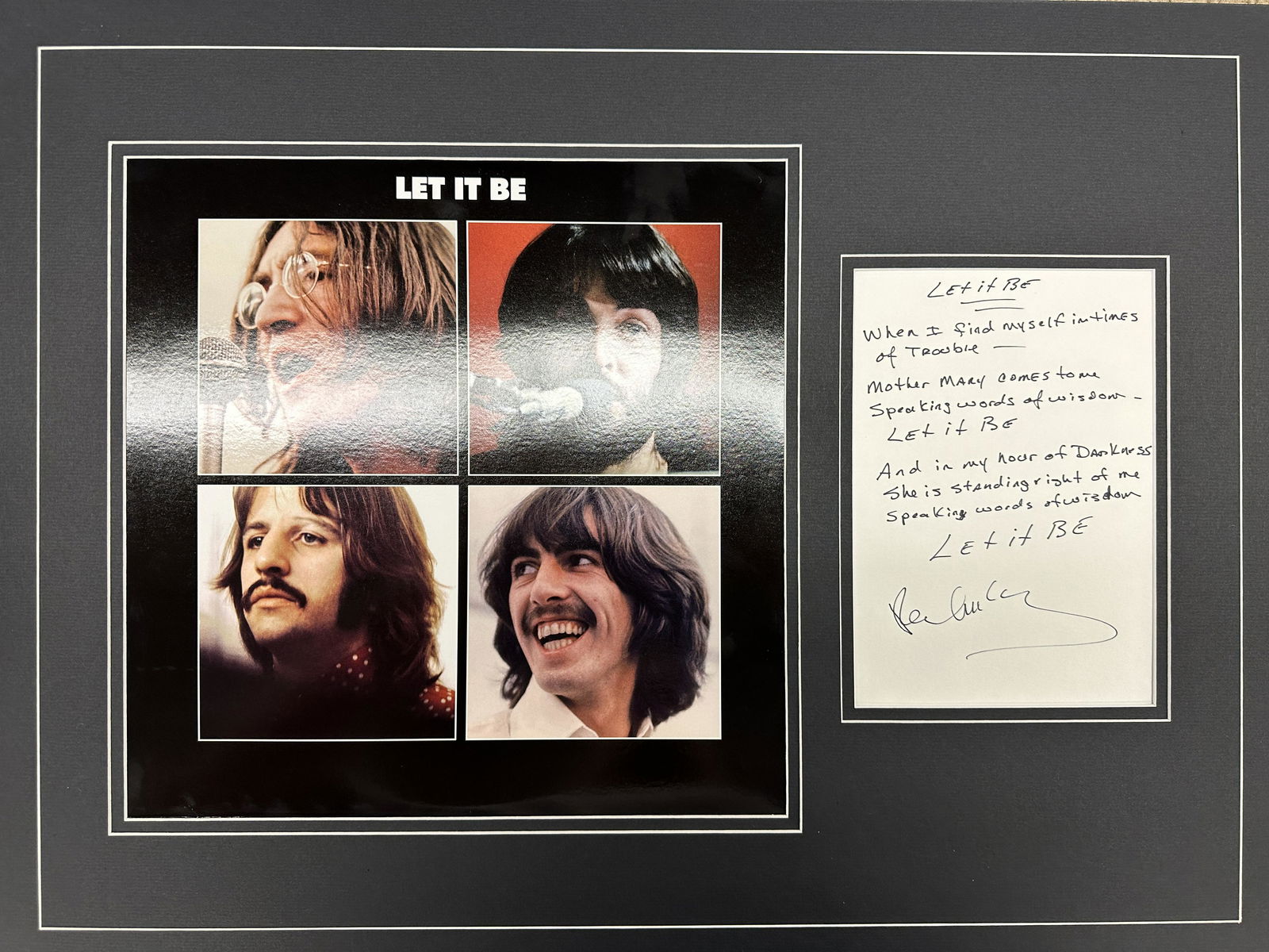 Paul McCartney HandWritten Let it Be Lyrics (1 of 1)