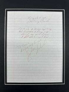 Johnny Cash Hand Written Ring of Fire Lyrics: Custom framed and matted Hand Written Lyrics from the Hit Song Ring of Fire. COA from Premier Authentication. Ask any all Questions before bidding not after! Displays are not framed, and can be framed