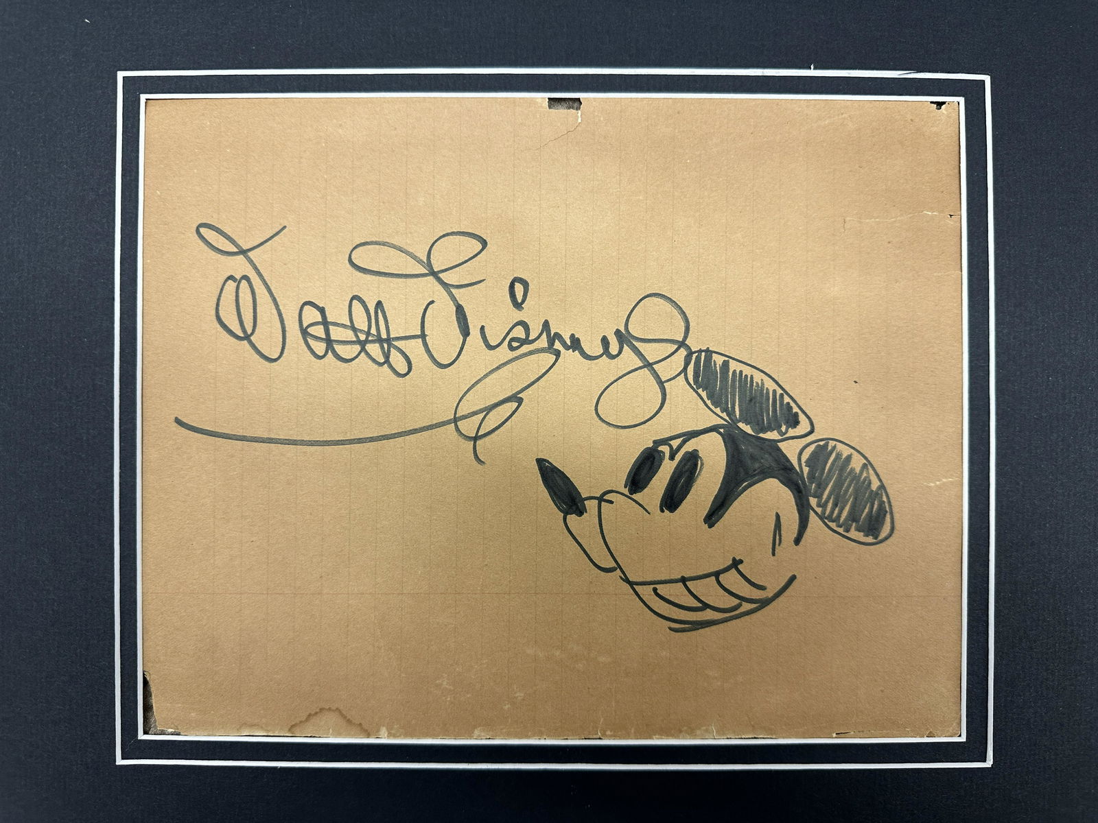 Walt Disney Autographed Mickey Mouse Sketch. (1 of 1)