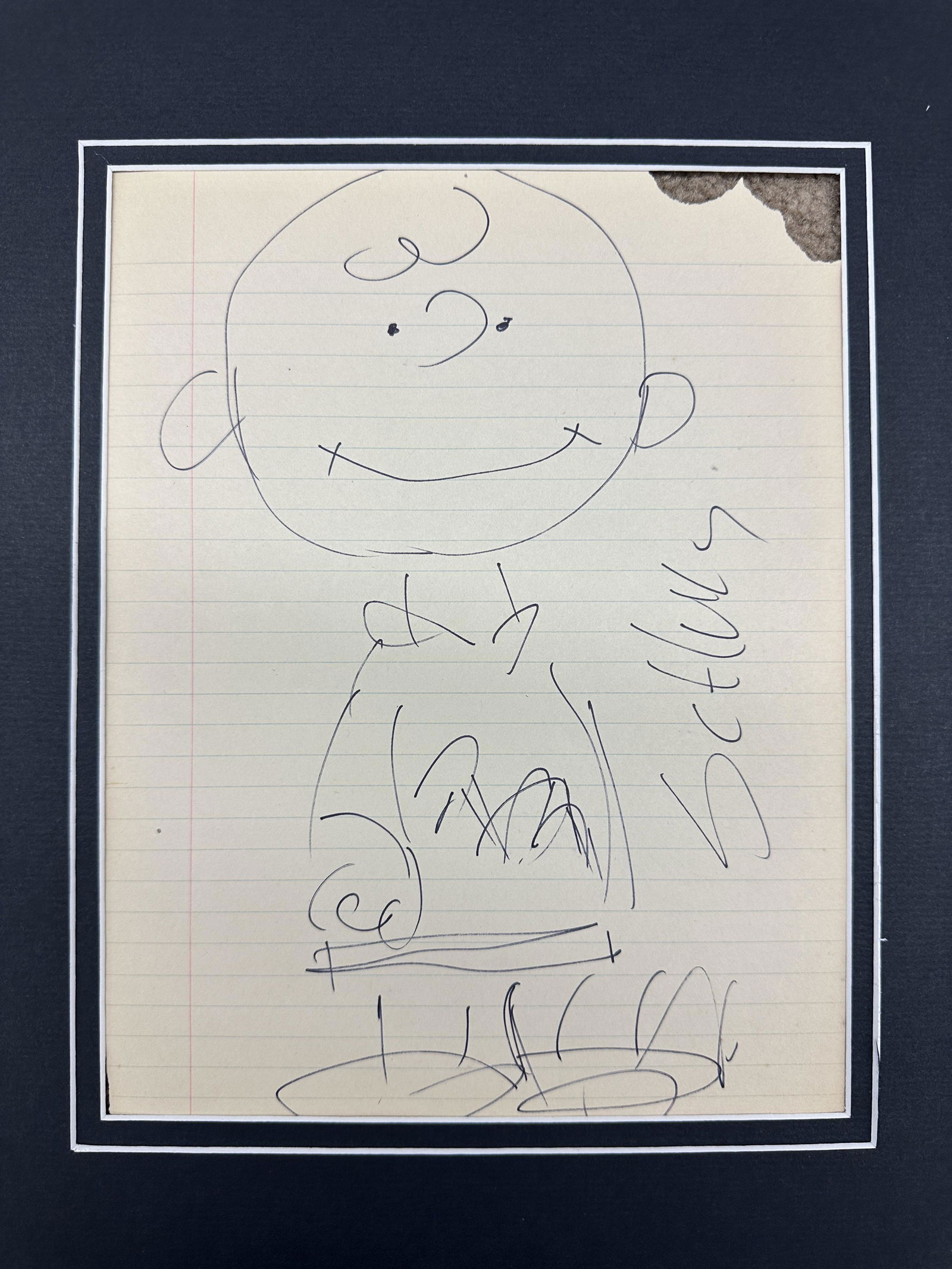 Charles Schulz Charlie Brown Hand Drawn Sketch (1 of 1)