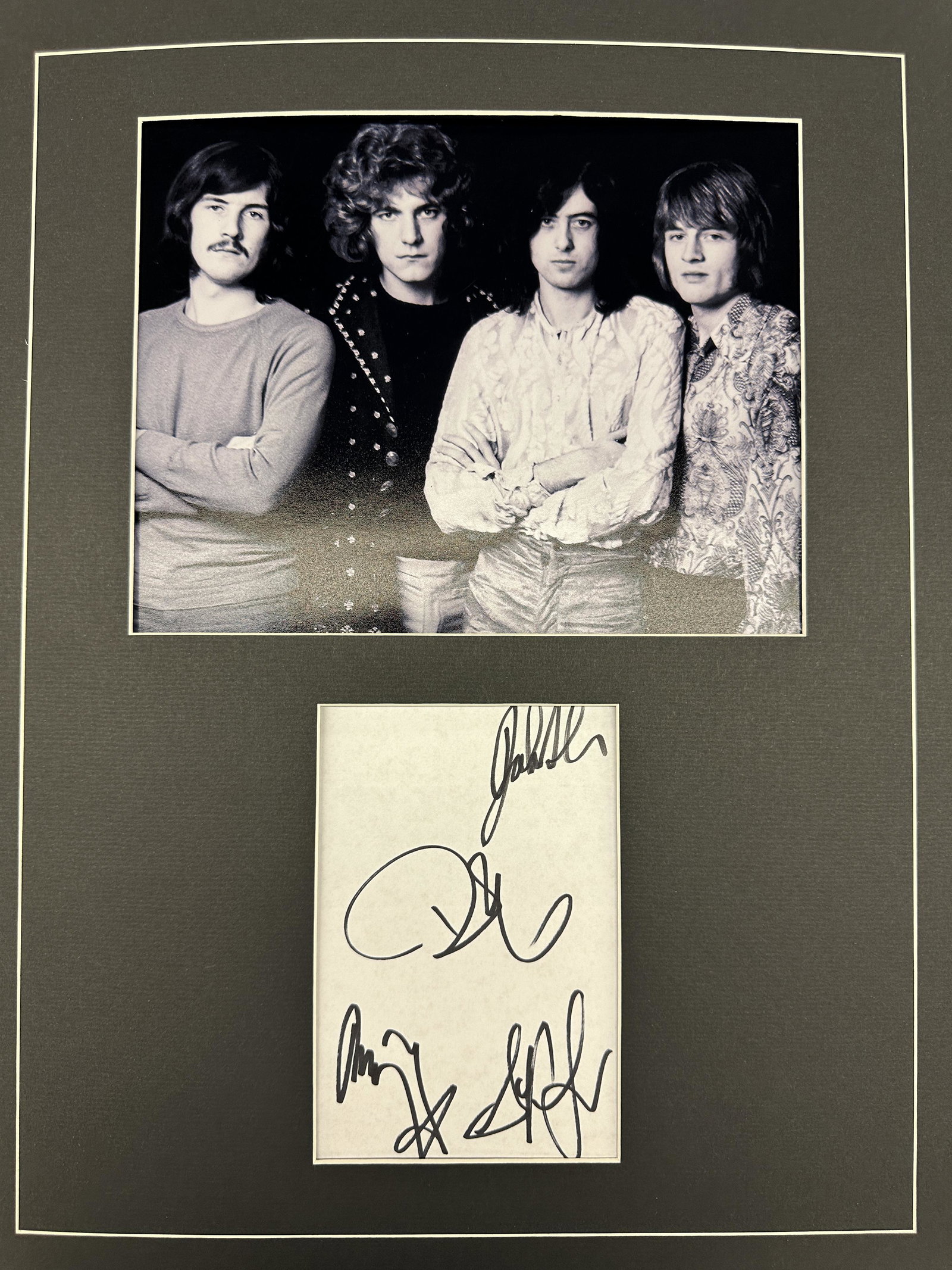 Led Zeppelin AUTOGRAPHED Display All 4 Bonham (1 of 1)