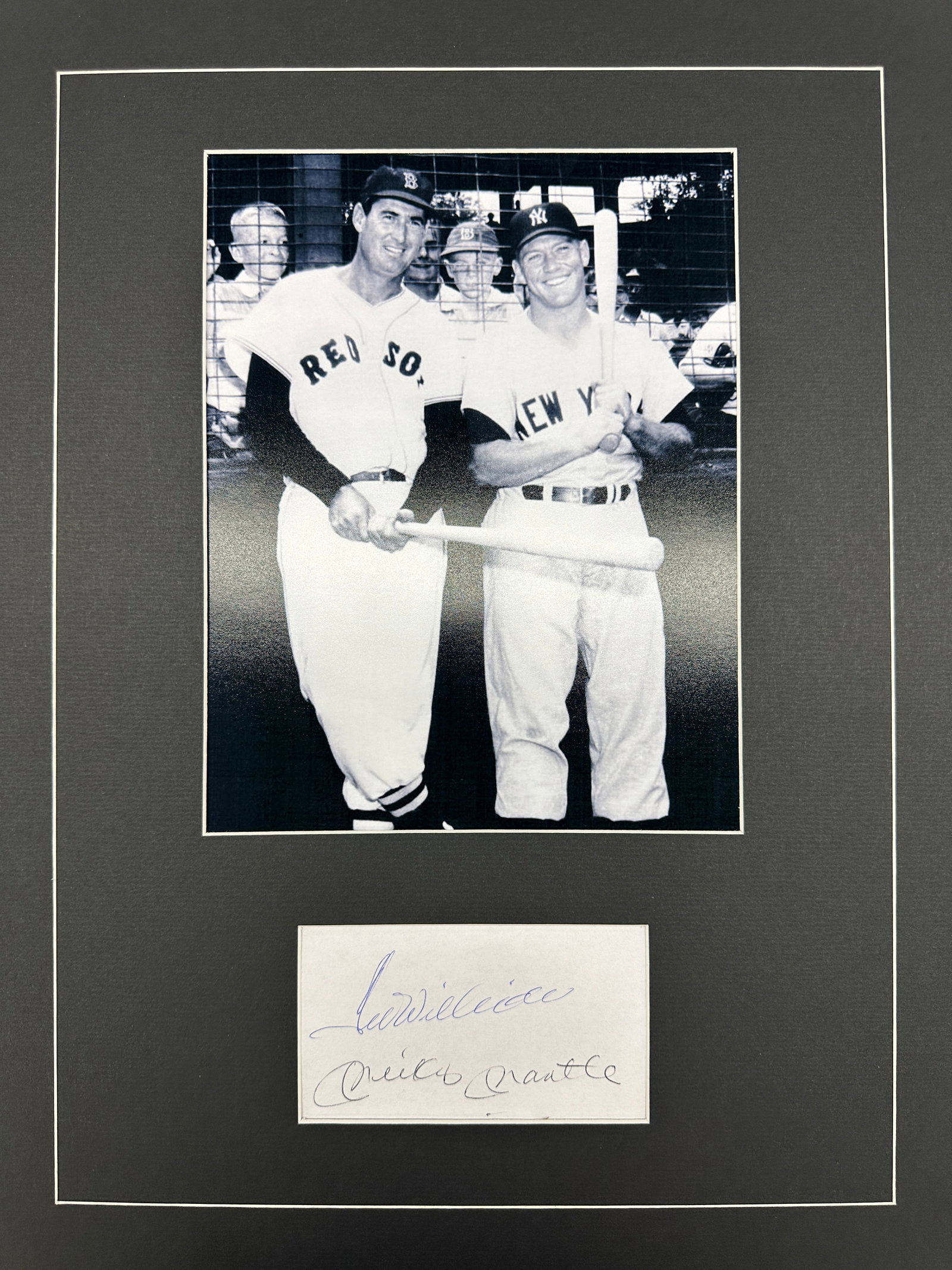 Ted Williams And Mickey Mantle Autograph Display (1 of 1)