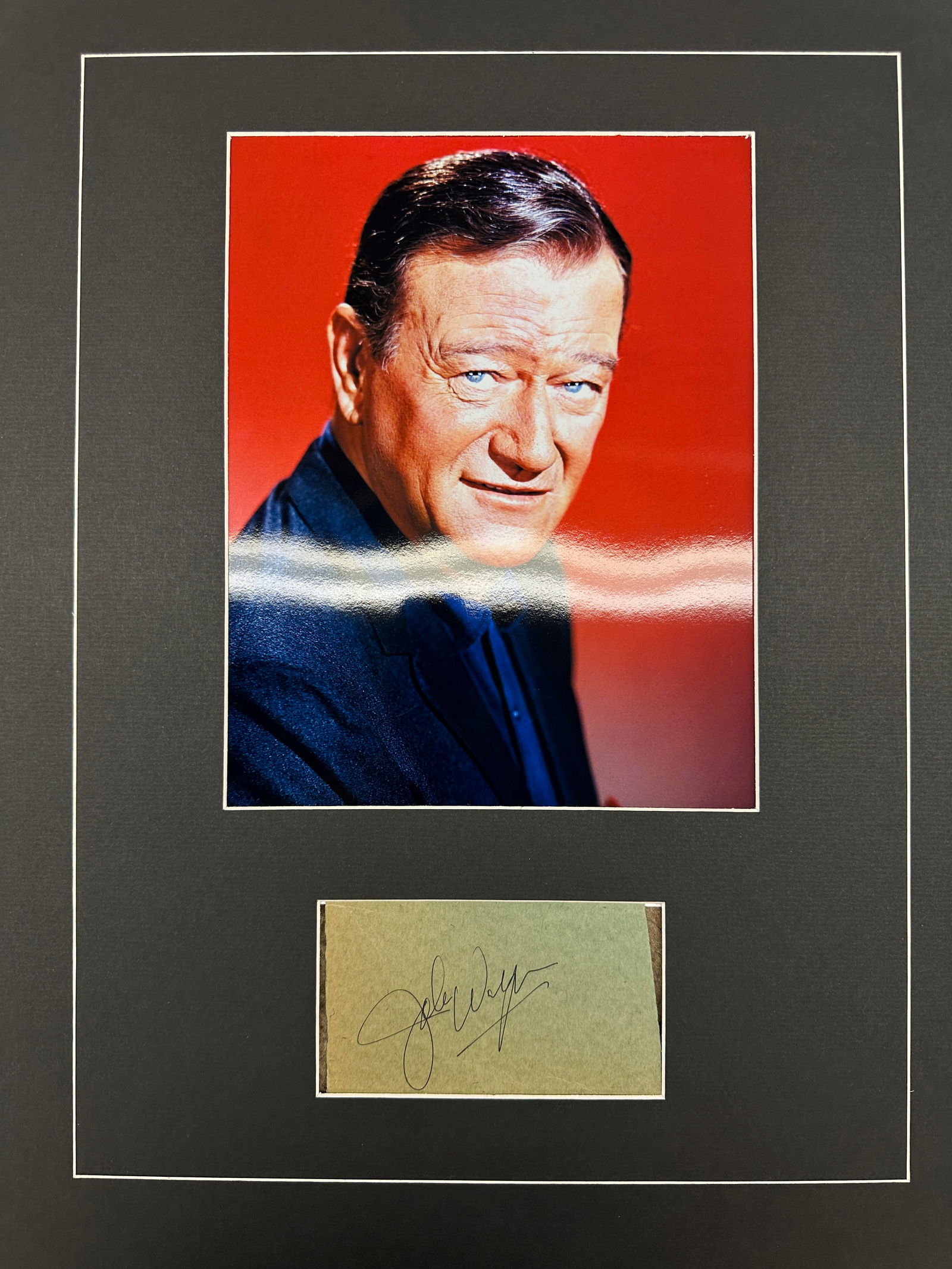 John Wayne Autographed Display (1 of 1)