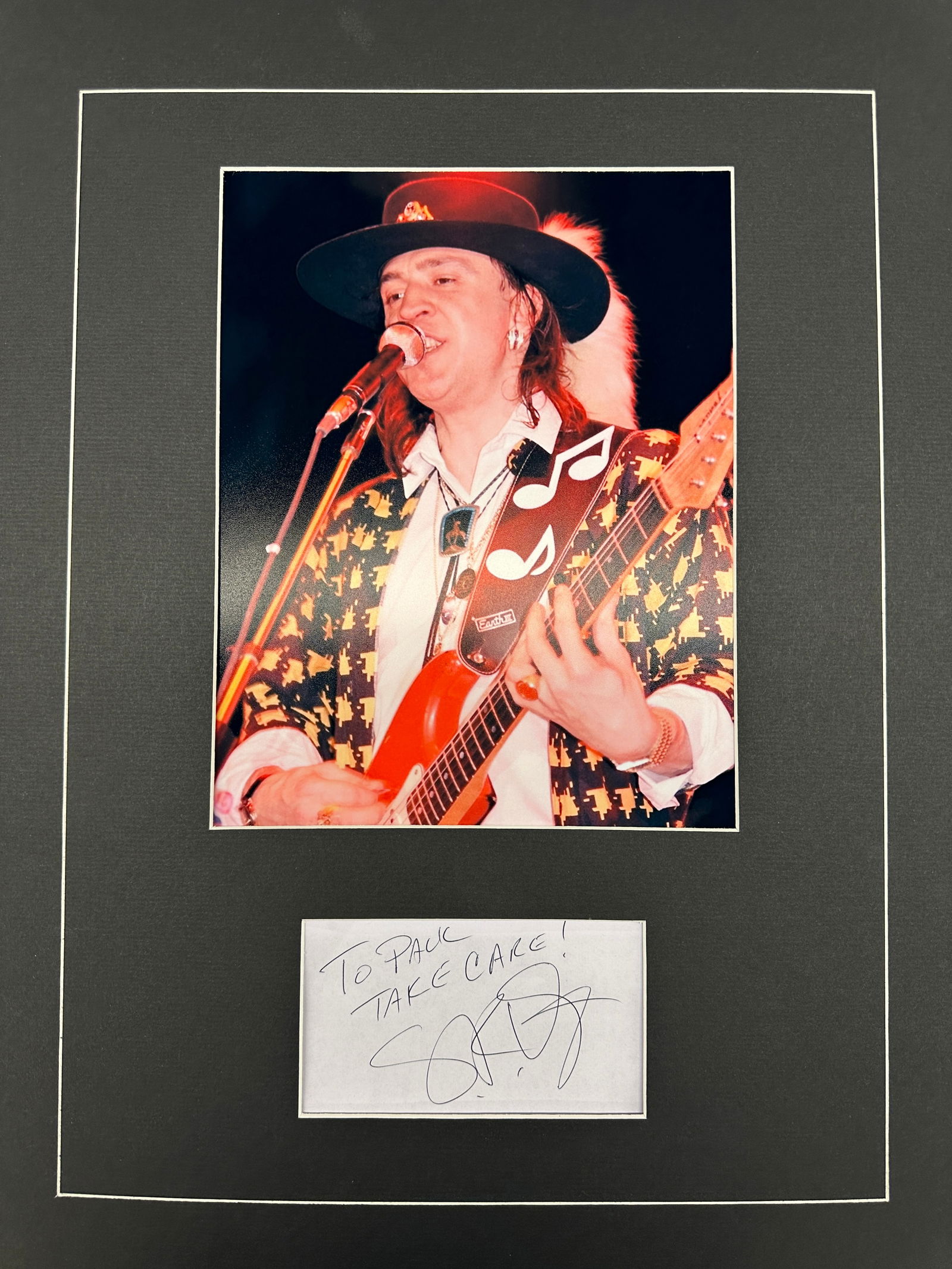 Stevie Ray Vaughan Autographed Display (1 of 1)