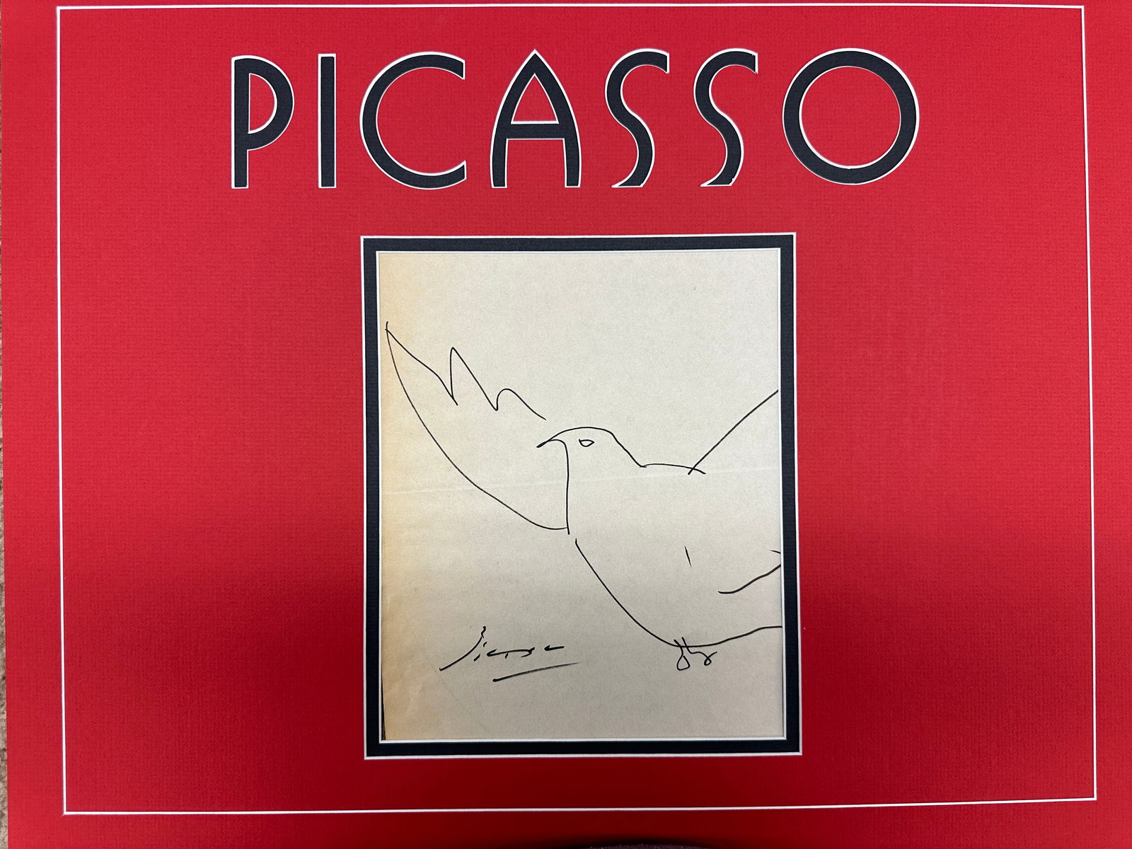 Picasso AUTOGRAPHED Sketch Display (1 of 1)