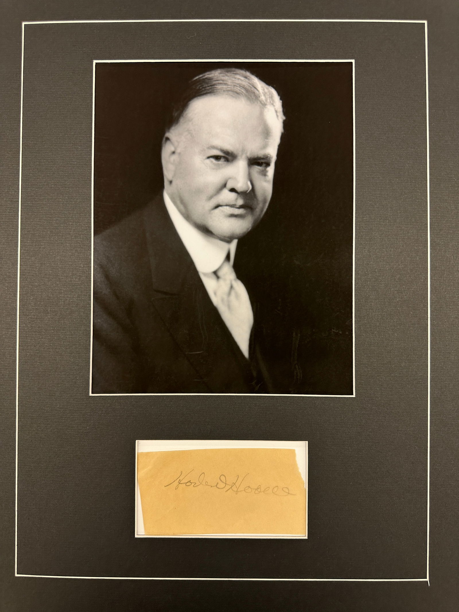 Herbert Hoover Autographed Display (1 of 1)