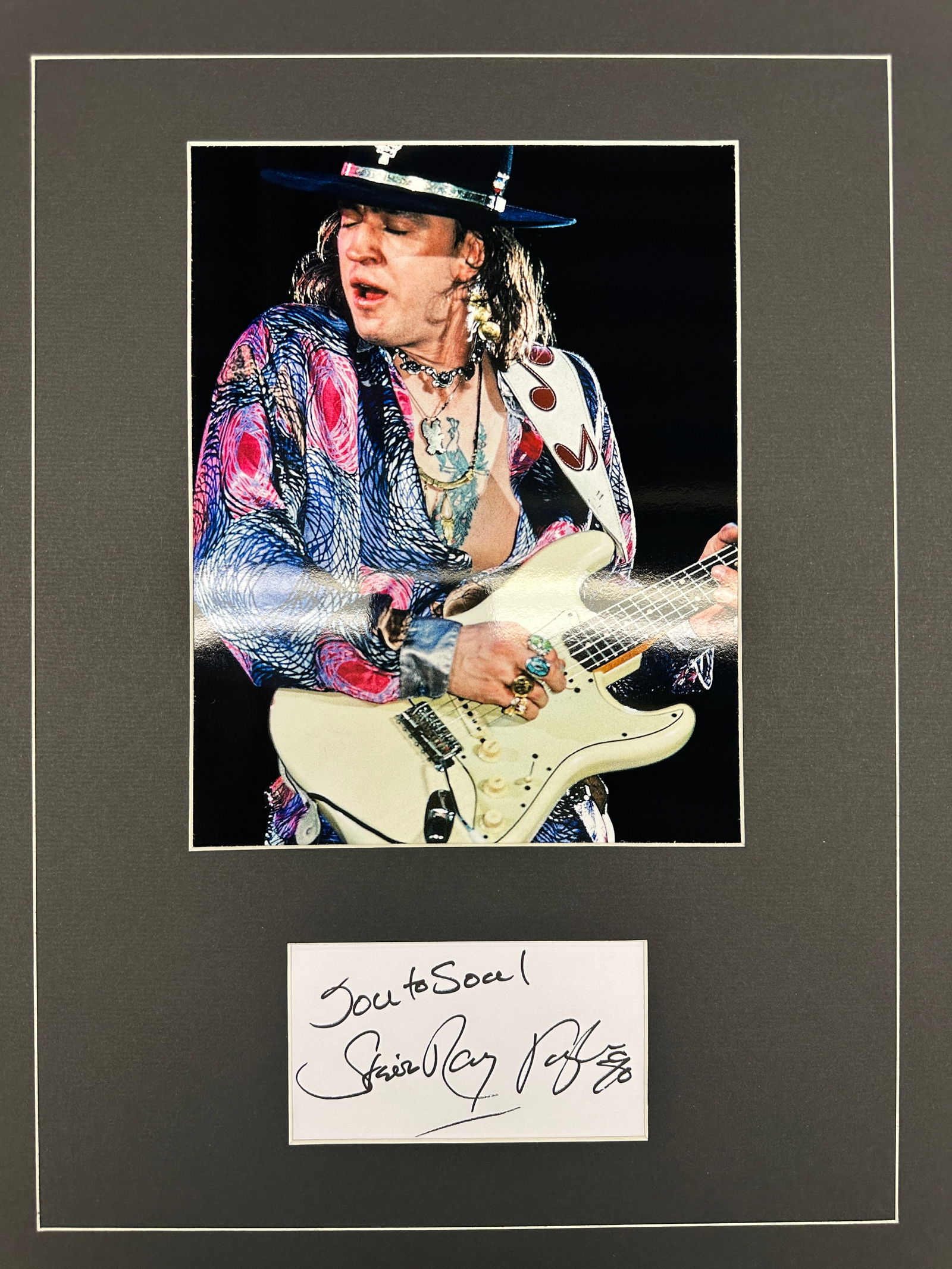 Stevie Ray Vaughan Autographed Display (1 of 1)