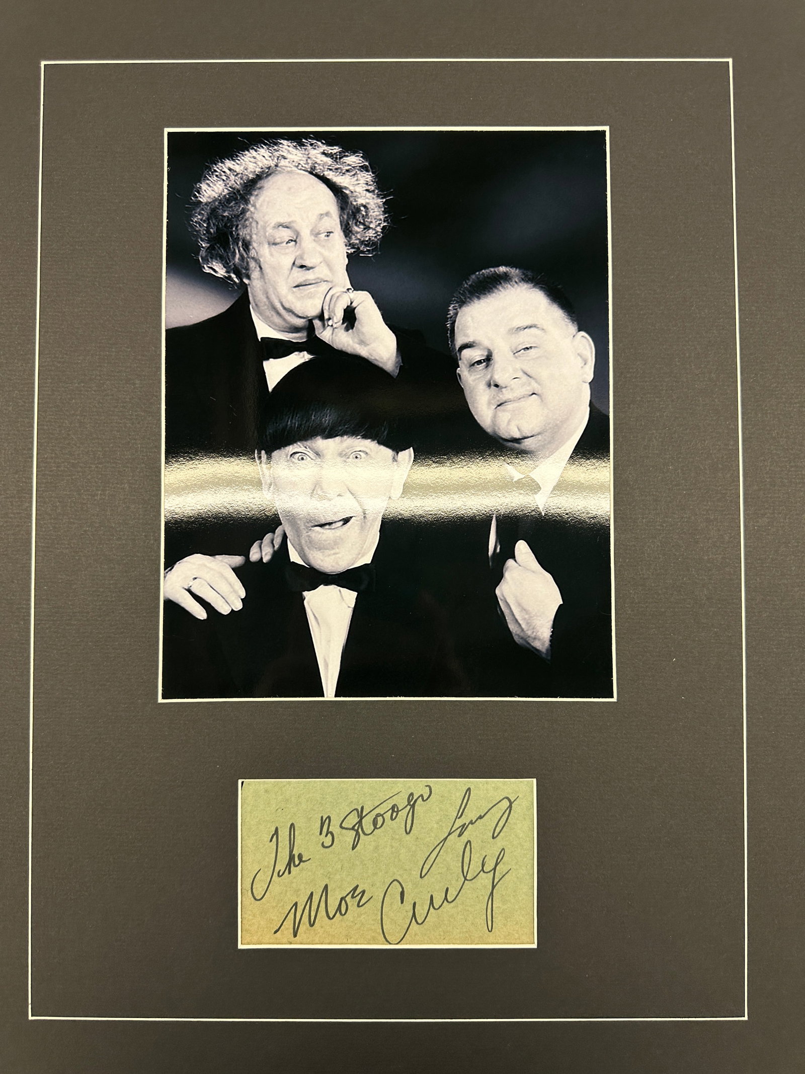 The 3 Stooges Autographed Display LARRY MOE CURLY (1 of 1)