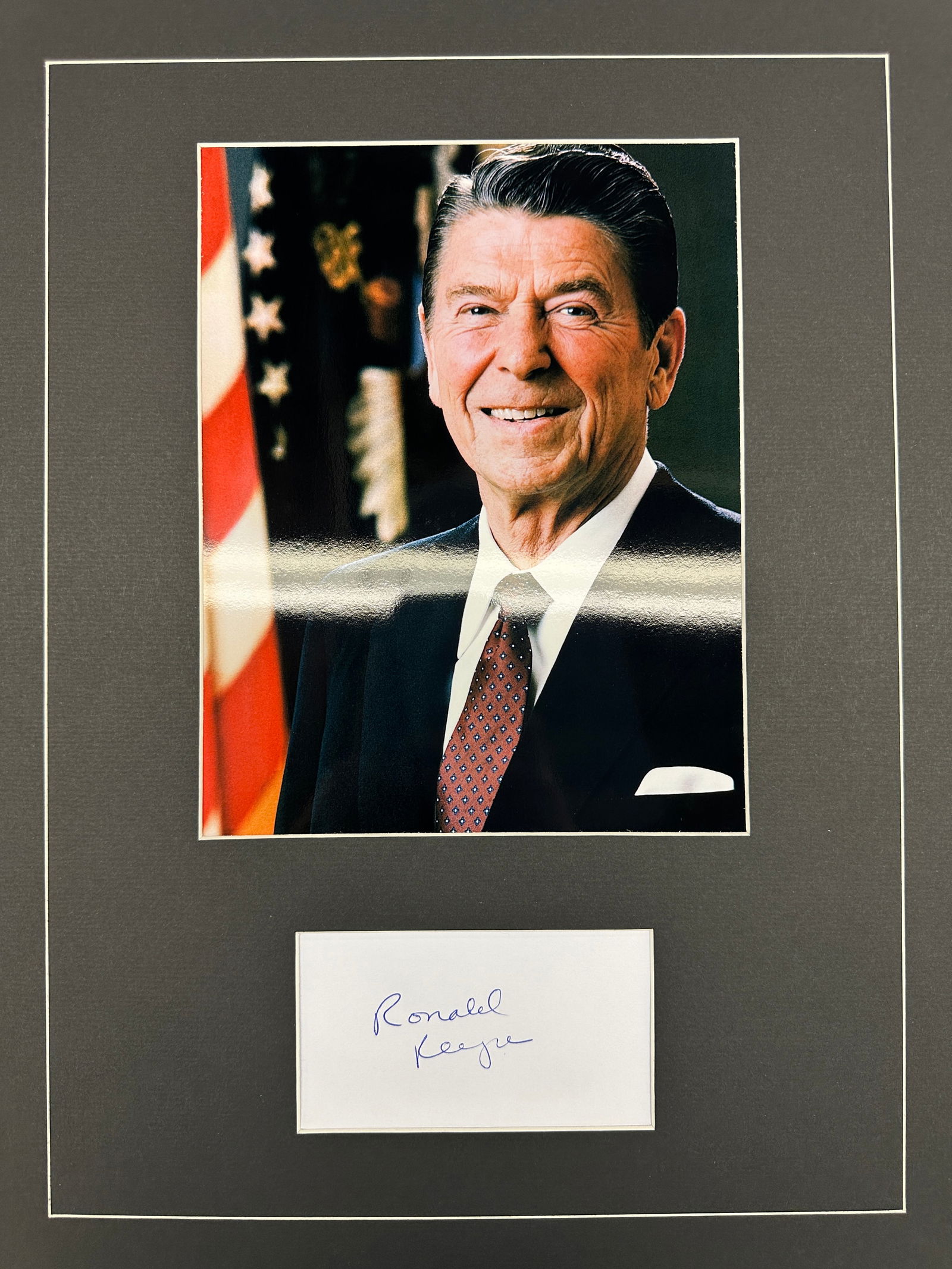 Ronald Reagan Autographed Display (1 of 1)