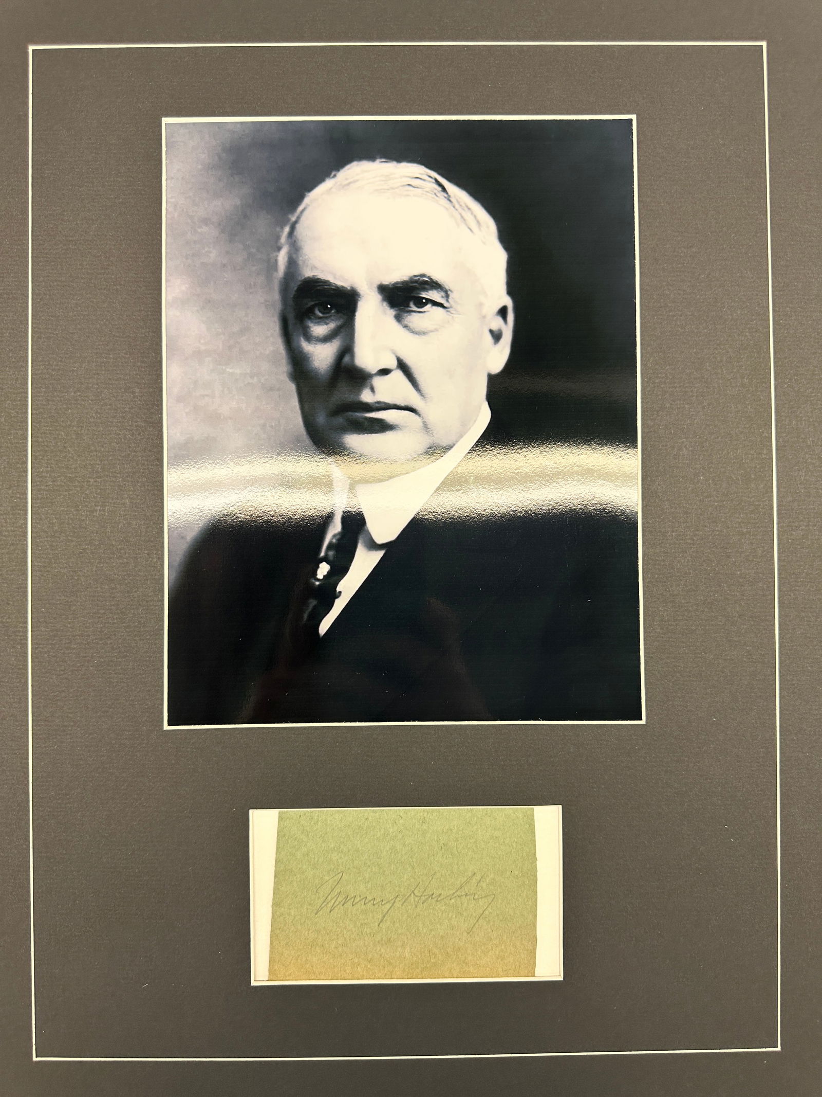 Warren Harding Autographed Display (1 of 1)