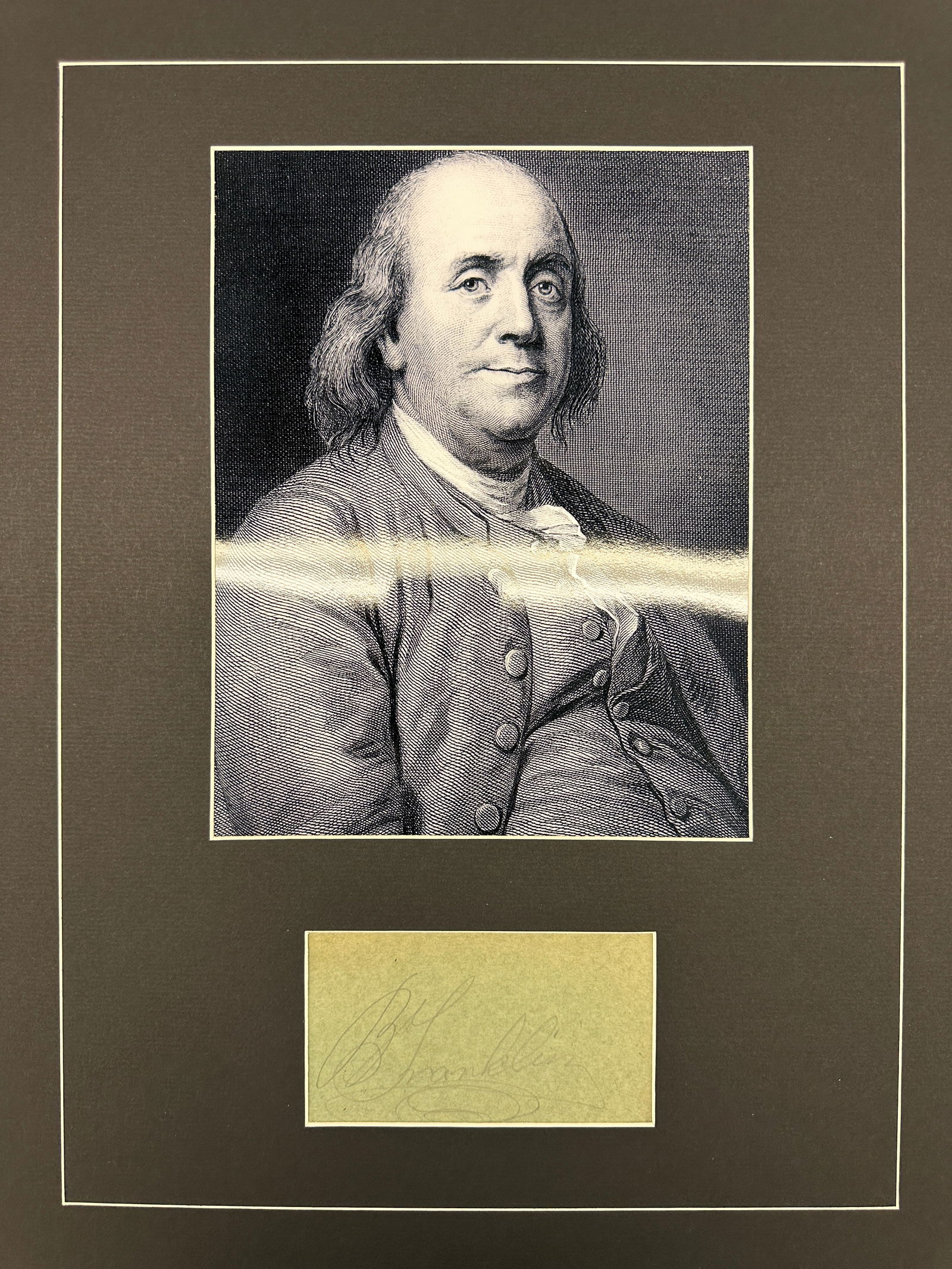 Ben Franklin Autographed Display (1 of 1)