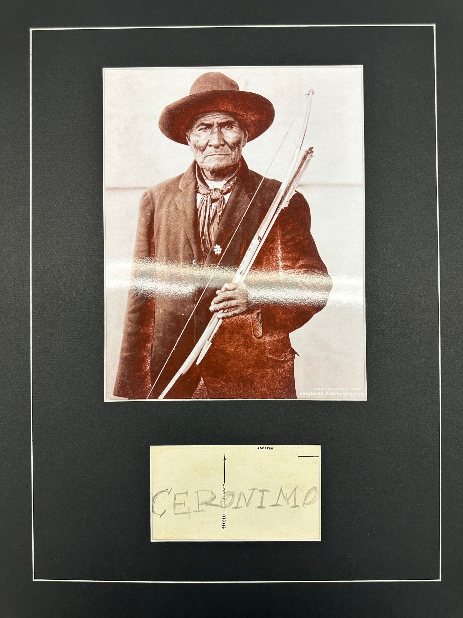 Geronimo Autographed Display RARE (1 of 1)