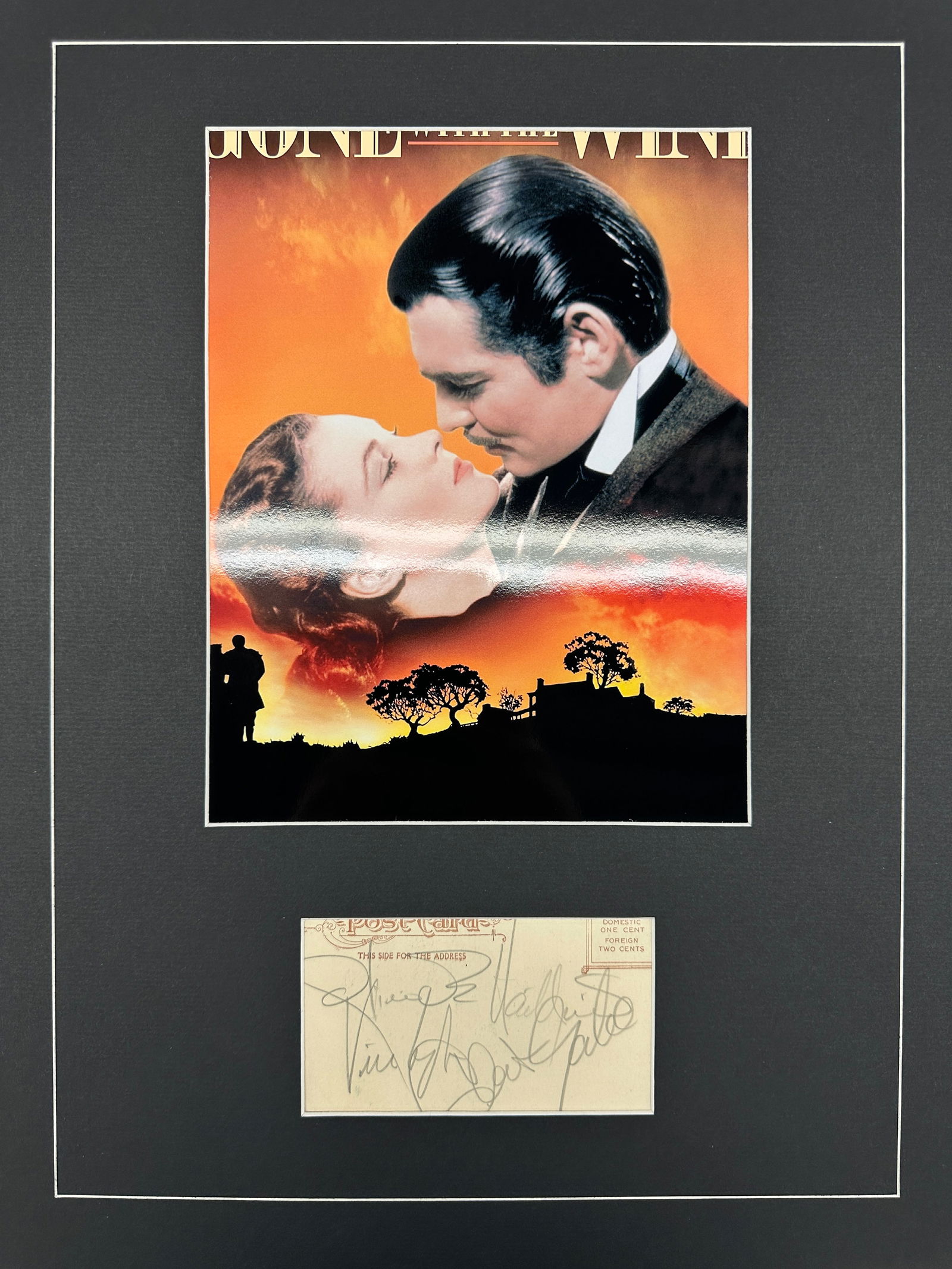 Vivian Leigh Clark Gable DeHavaliand Autographed Display (1 of 1)