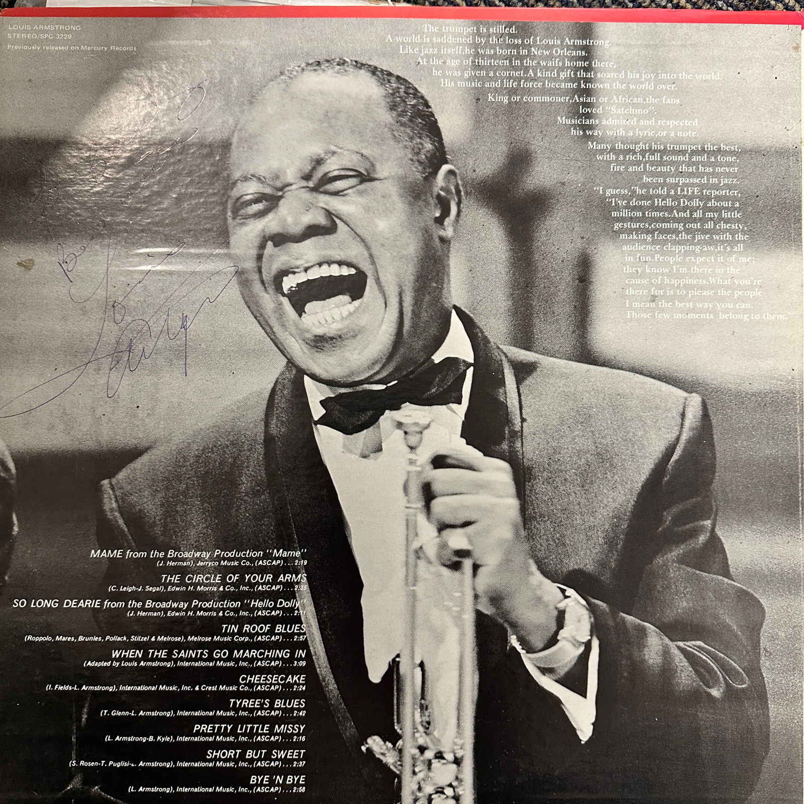 Louis Armstrong Autographed Album (1 of 1)