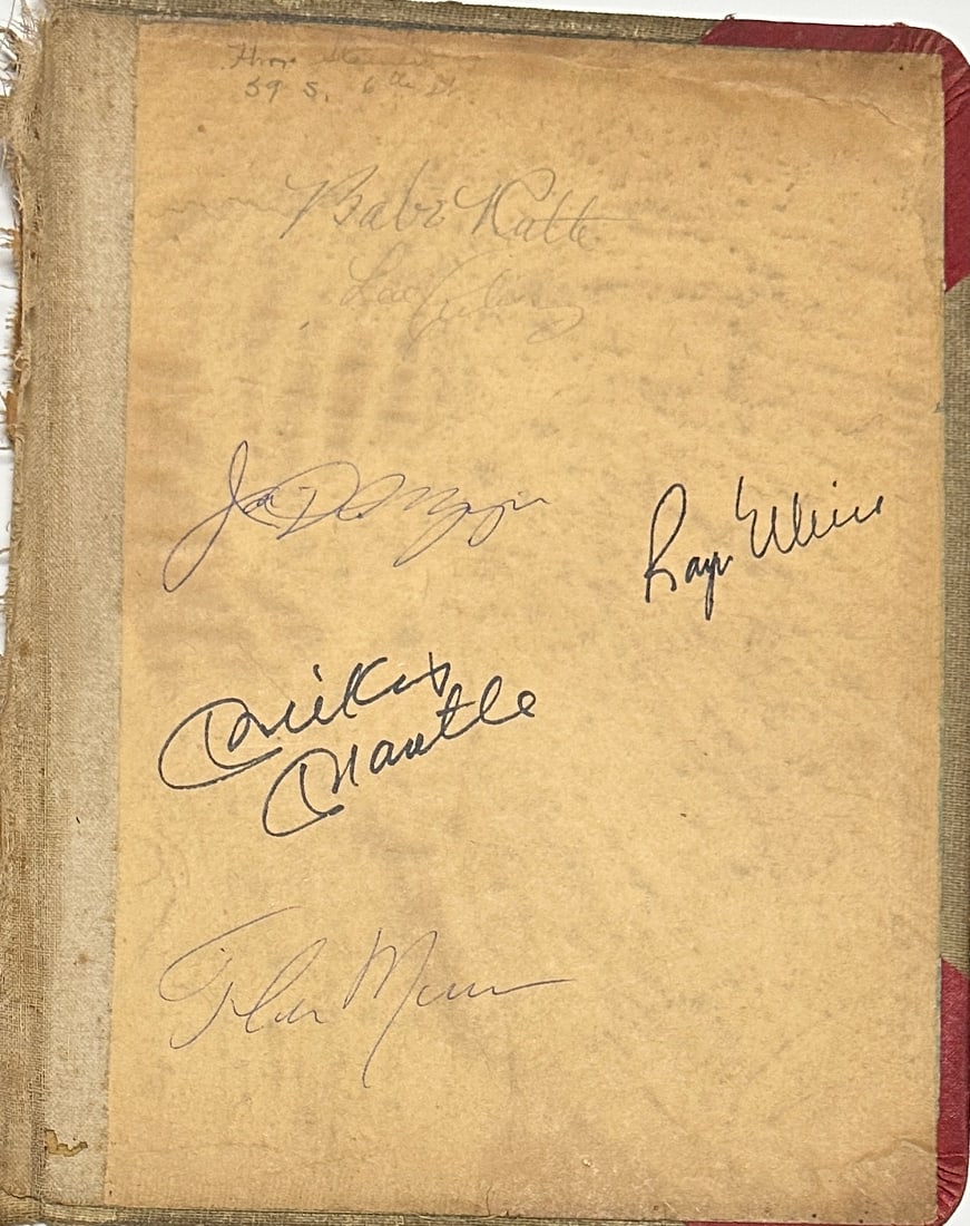 Yankees Legends Autographed Book Cover Ruth MANTLE (1 of 1)