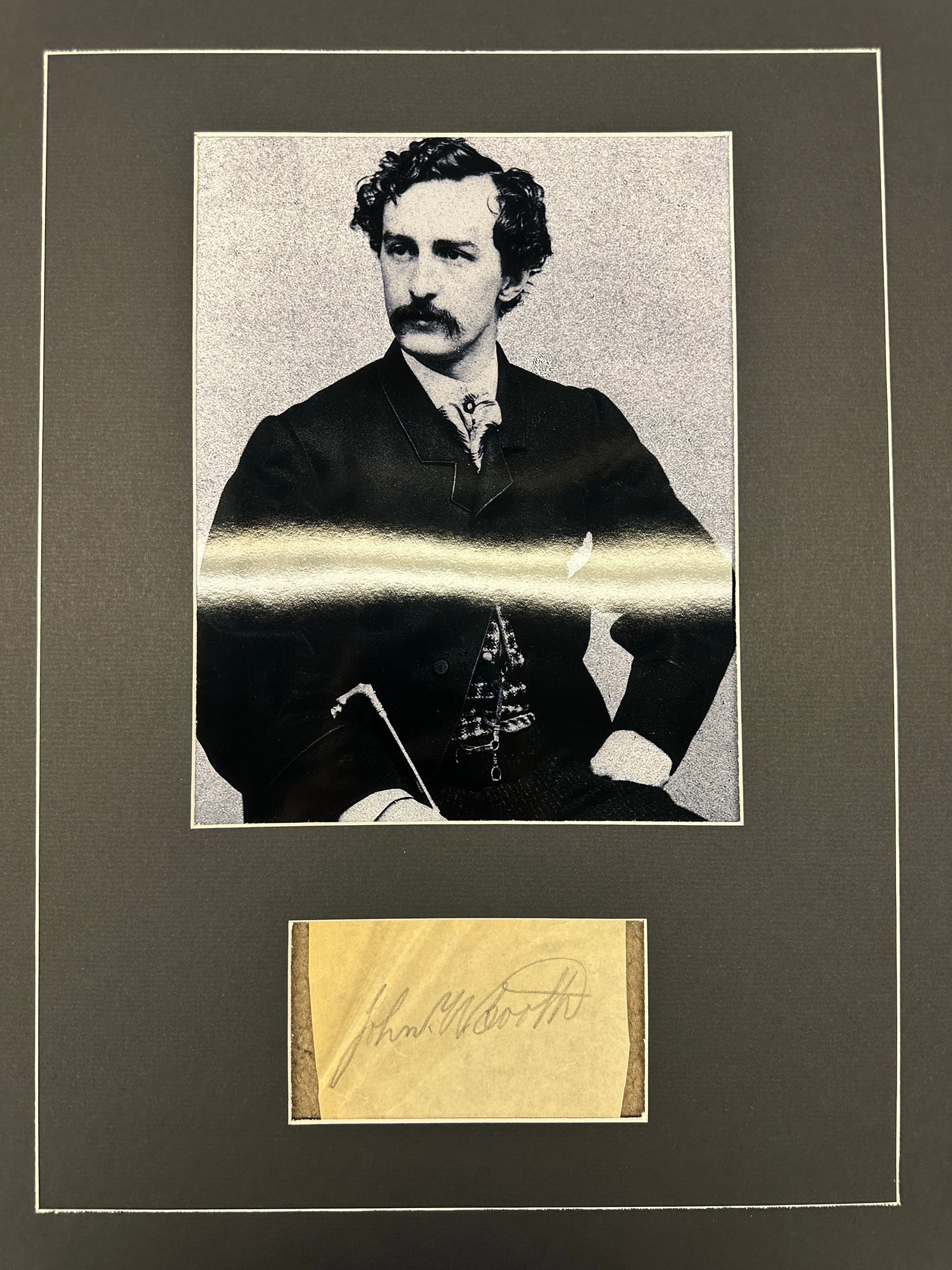 John Wilkes Booth Autographed Display (1 of 1)