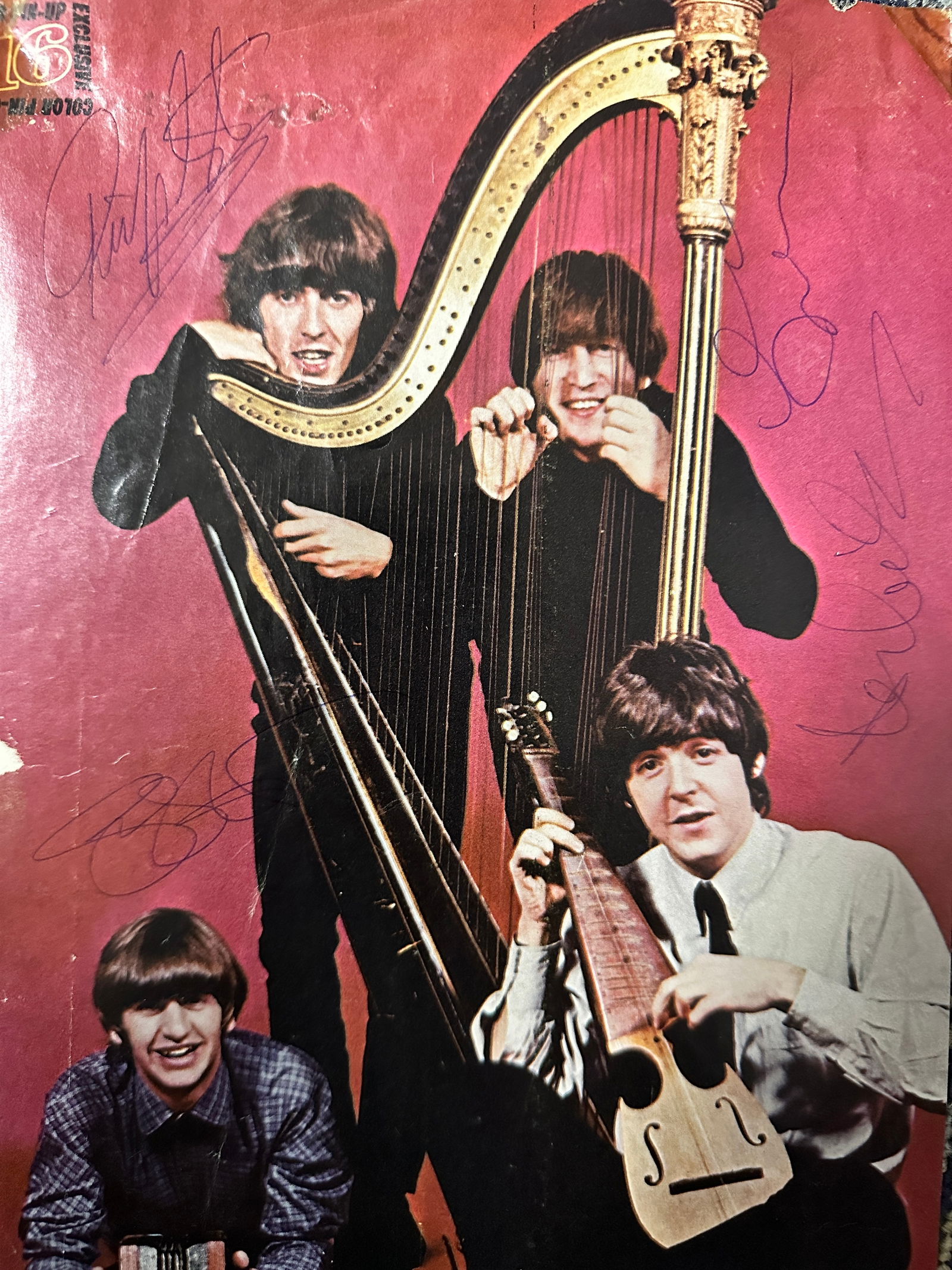 The Beatles Autographed Magazine Page All 4 (1 of 1)
