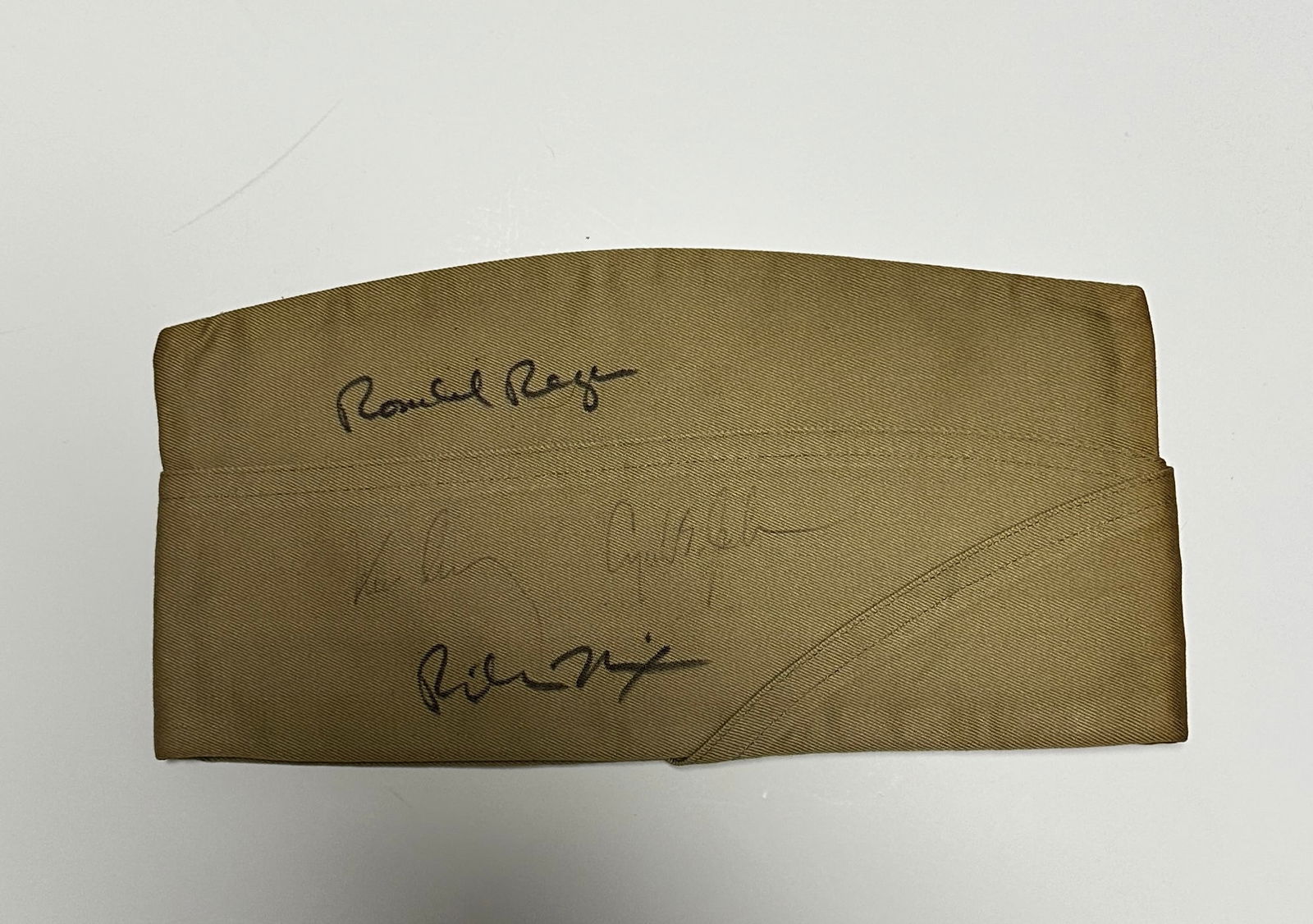 Ronald Reagan JFK Lyndon B Johnson Nixon Autographed Military Hat (1 of 1)