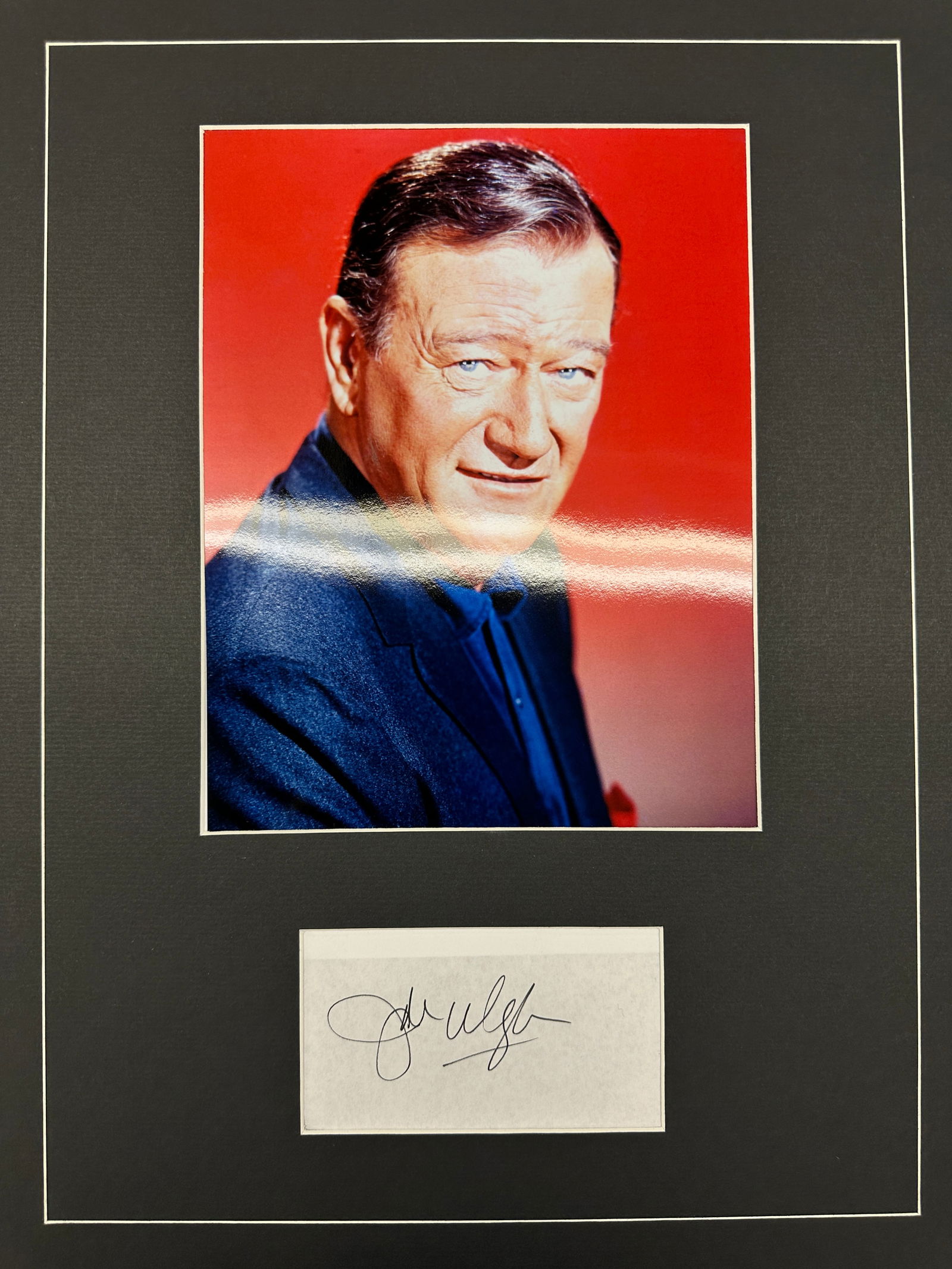 John Wayne Autographed Display (1 of 1)