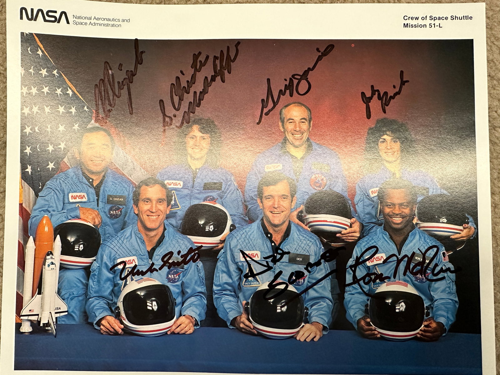 Autographed Challenger Crew Photo (1 of 1)