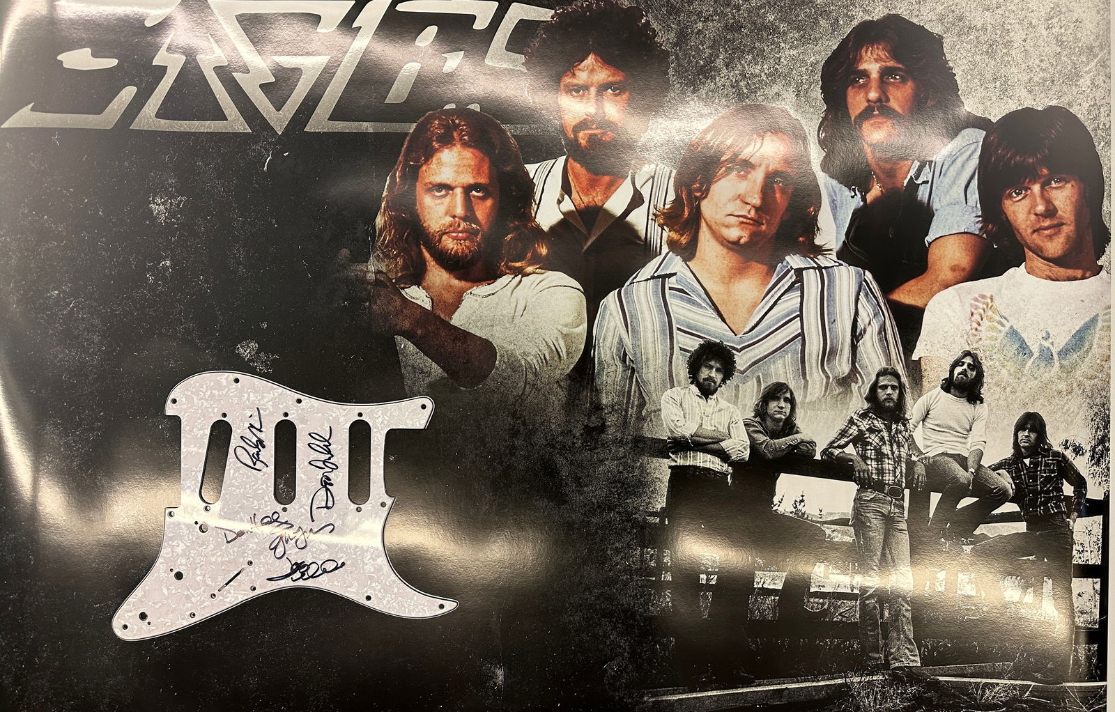 The Eagles Autographed Pickguard Display (1 of 1)