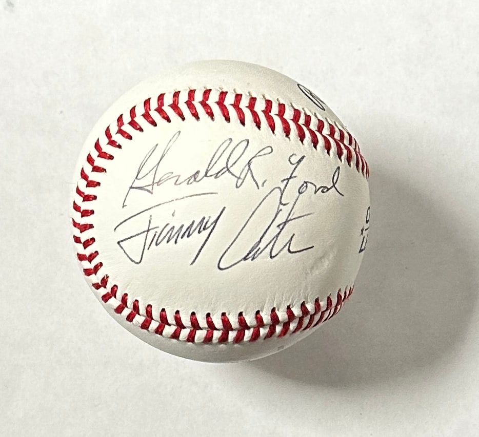 Gerald Ford Jimmy Carter AUTOGRAPHED Baseball (1 of 1)